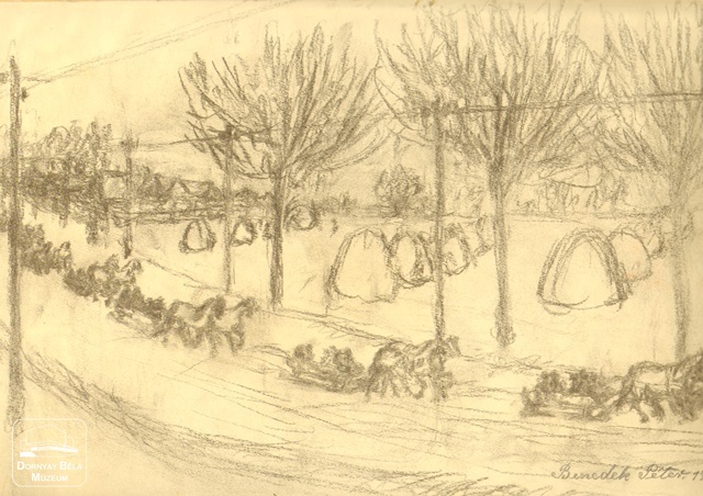 Téli táj szánkókkal (Dornyay Béla Múzeum, Salgótarján CC BY-NC-SA)