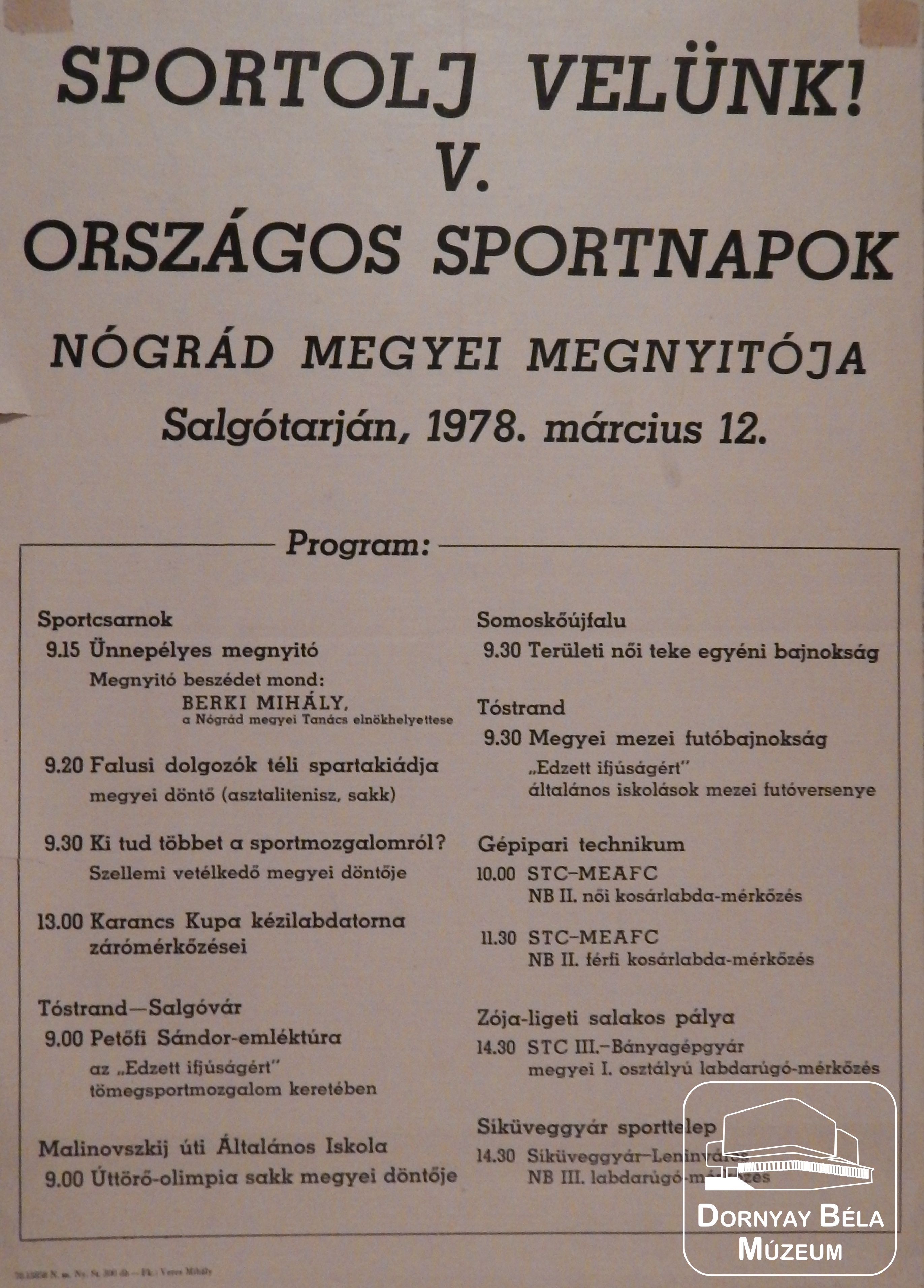 V. Országos Sportnapok (Dornyay Béla Múzeum, Salgótarján CC BY-NC-SA)