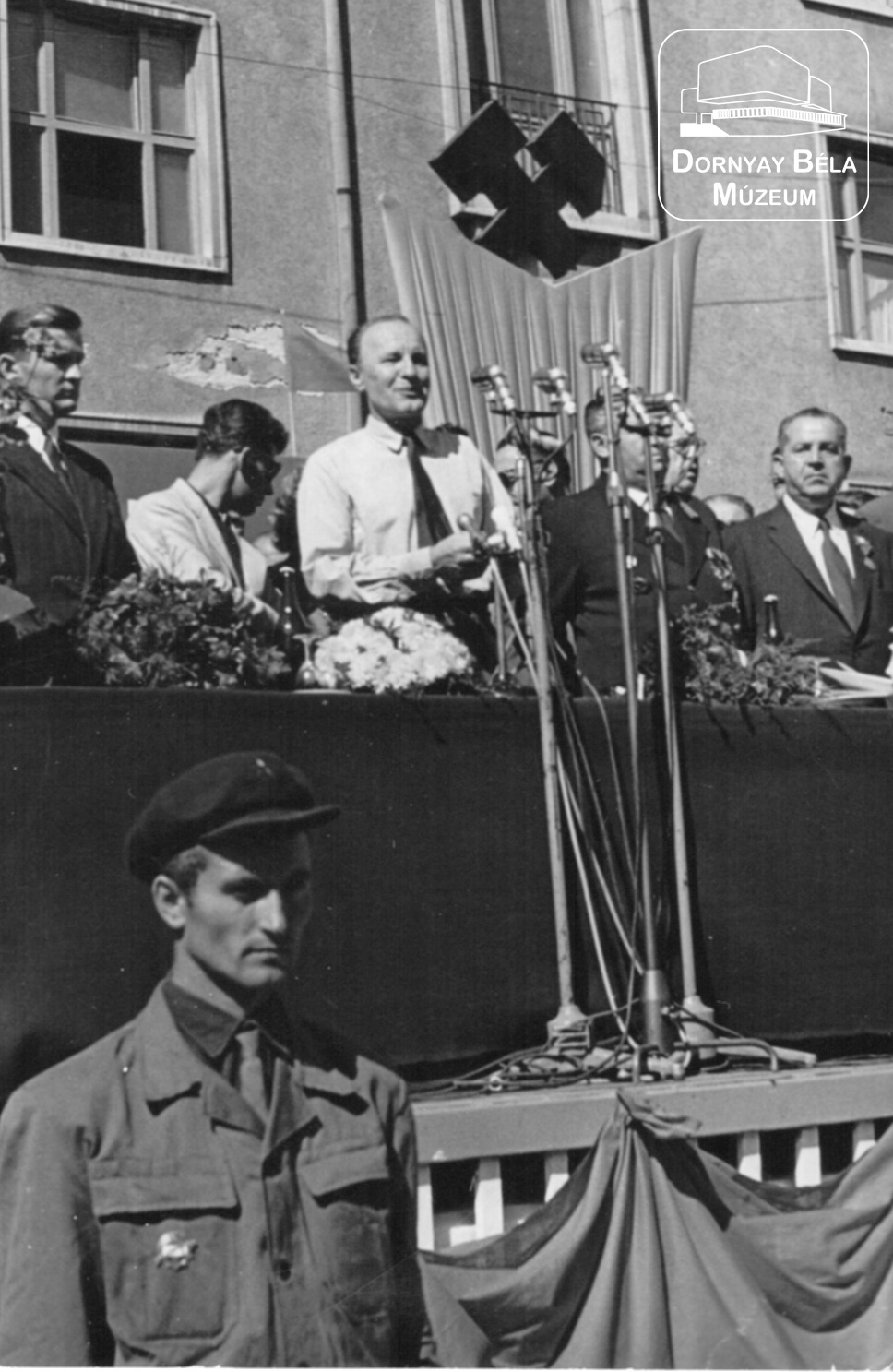 Salgótarján, 1960-as Bányásznap, Kádár János, ünnepi szónok. (Dornyay Béla Múzeum, Salgótarján CC BY-NC-SA)