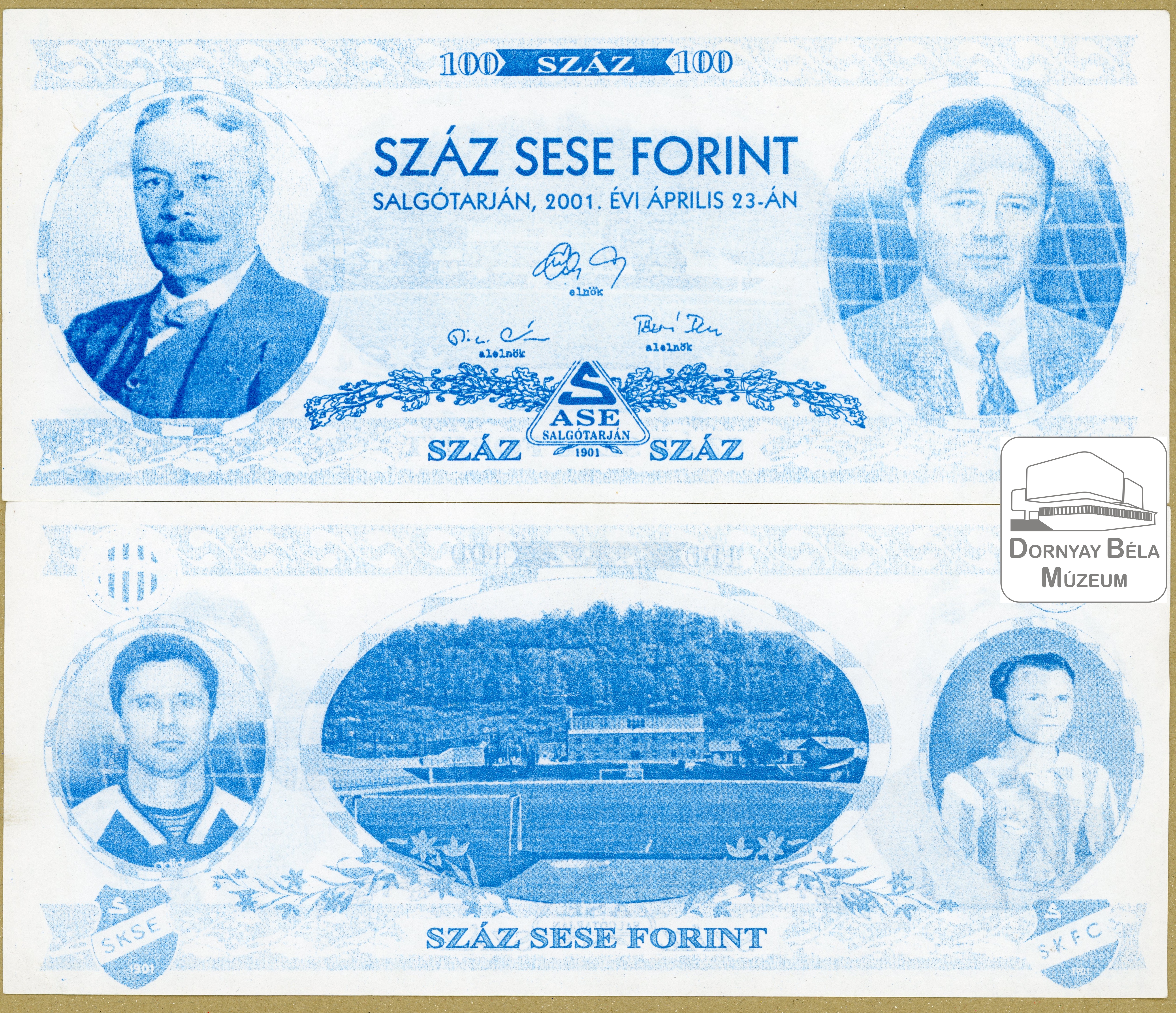 Száz SESE forint (Dornyay Béla Múzeum, Salgótarján CC BY-NC-SA)