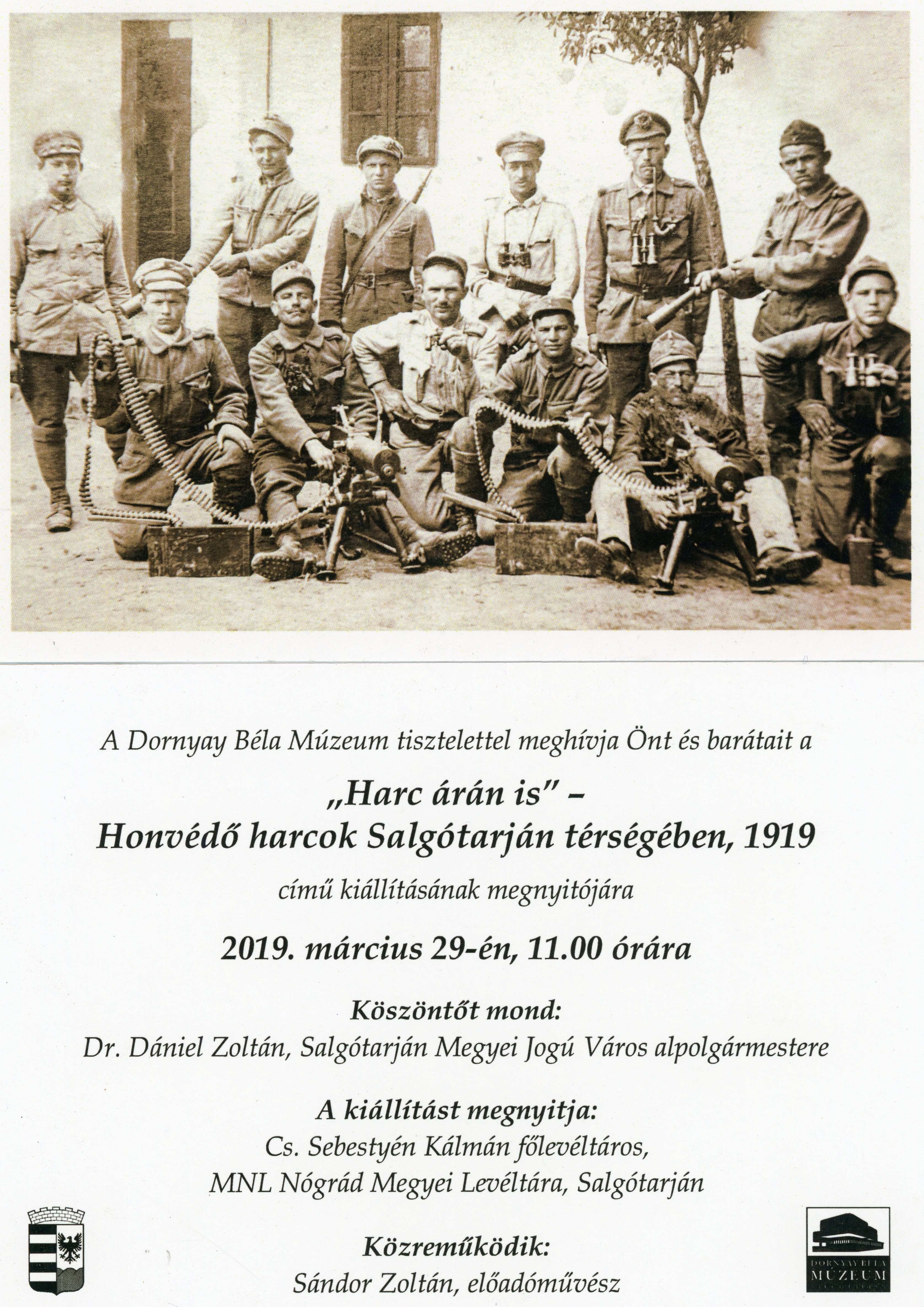 Harc árán is - meghívó (Dornyay Béla Múzeum, Salgótarján CC BY-NC-SA)
