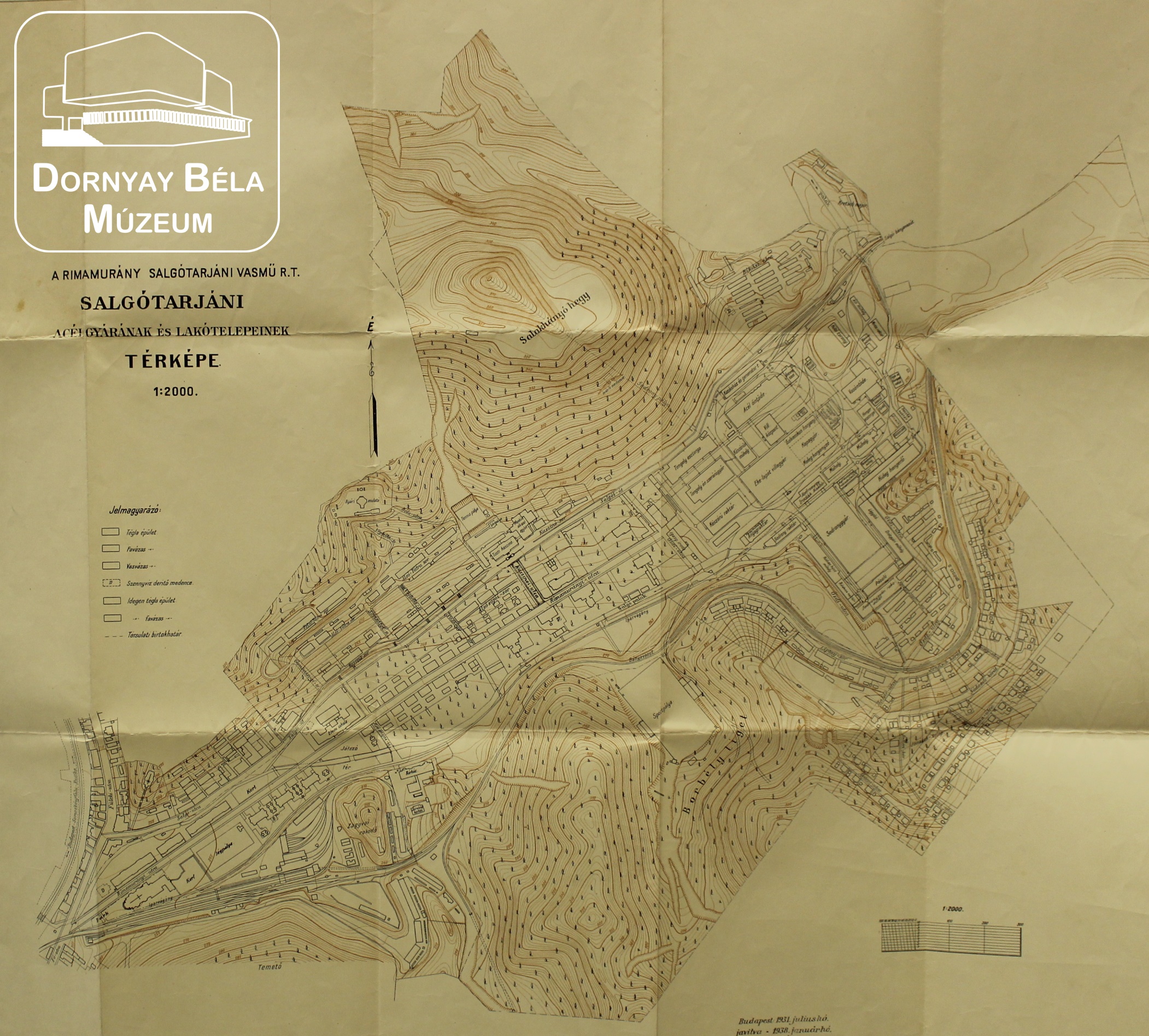 Acélgyár és lakótelep térképe (Dornyay Béla Múzeum, Salgótarján CC BY-NC-SA)