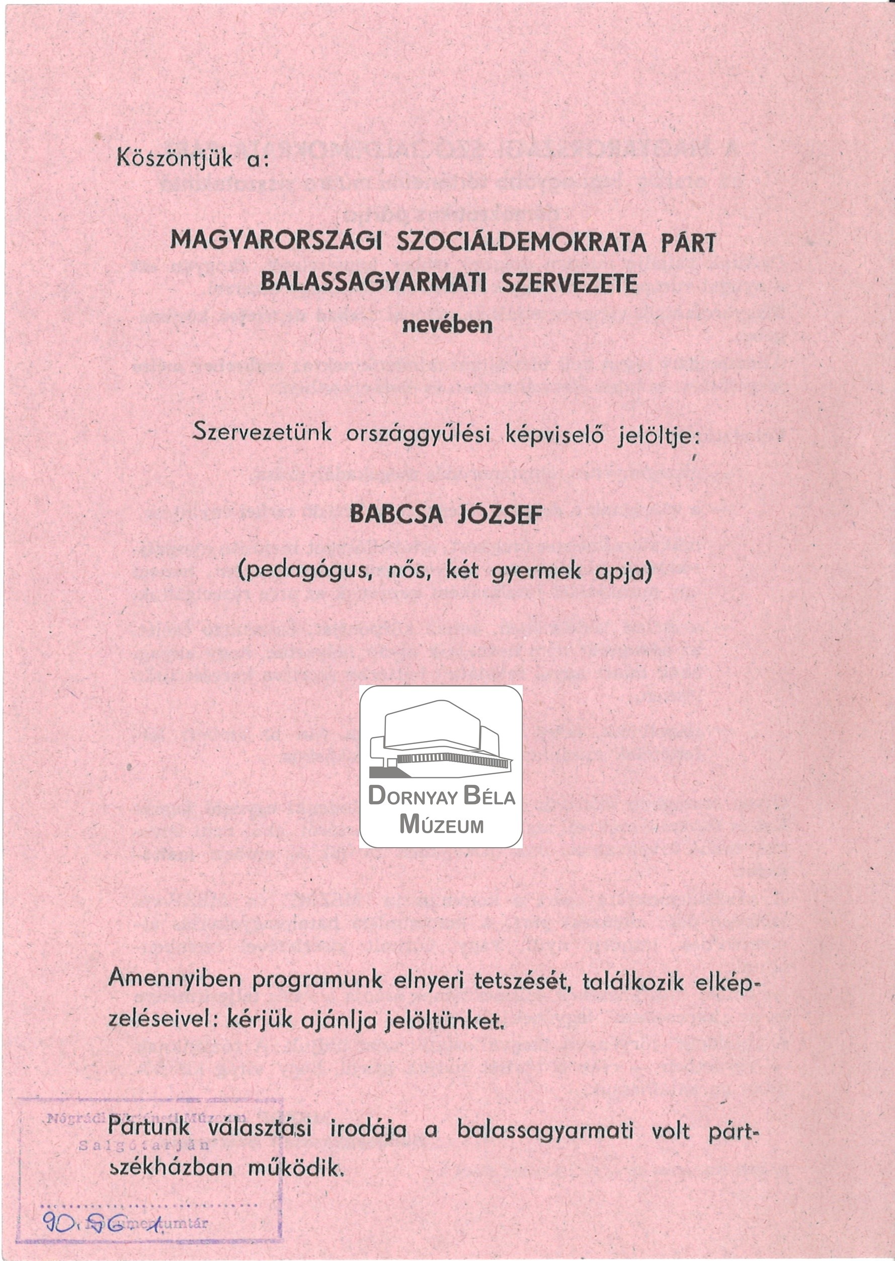MSZDP rövid összefoglalása. (Dornyay Béla Múzeum, Salgótarján CC BY-NC-SA)
