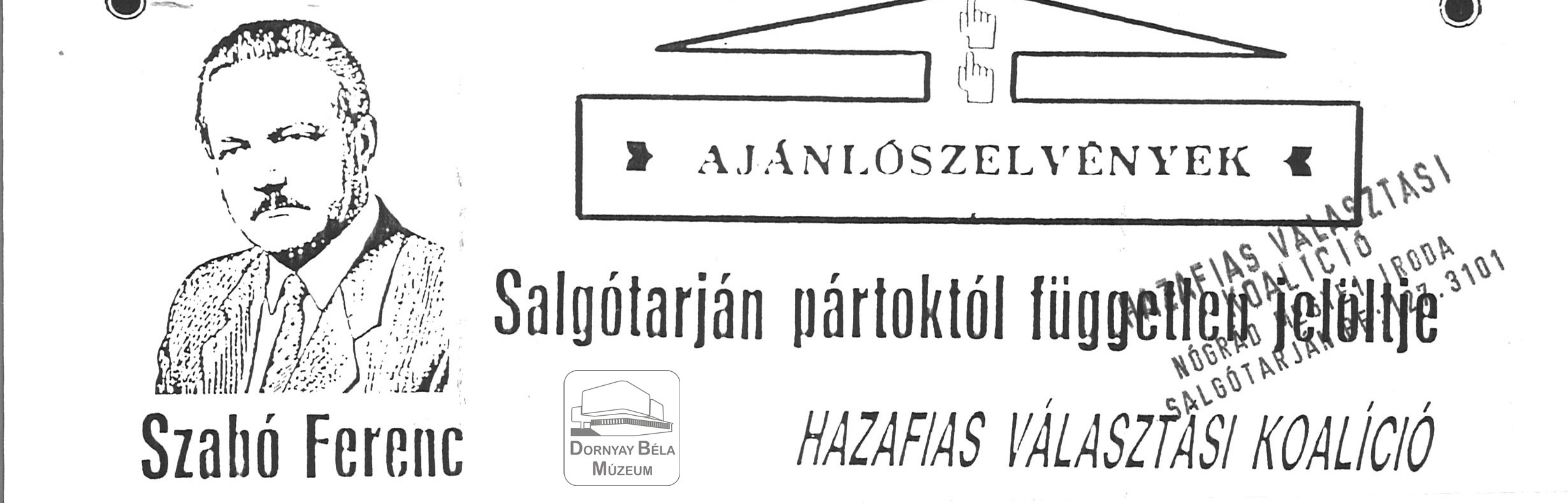 Szabó Ferenc ajánlószelvények (Dornyay Béla Múzeum, Salgótarján CC BY-NC-SA)
