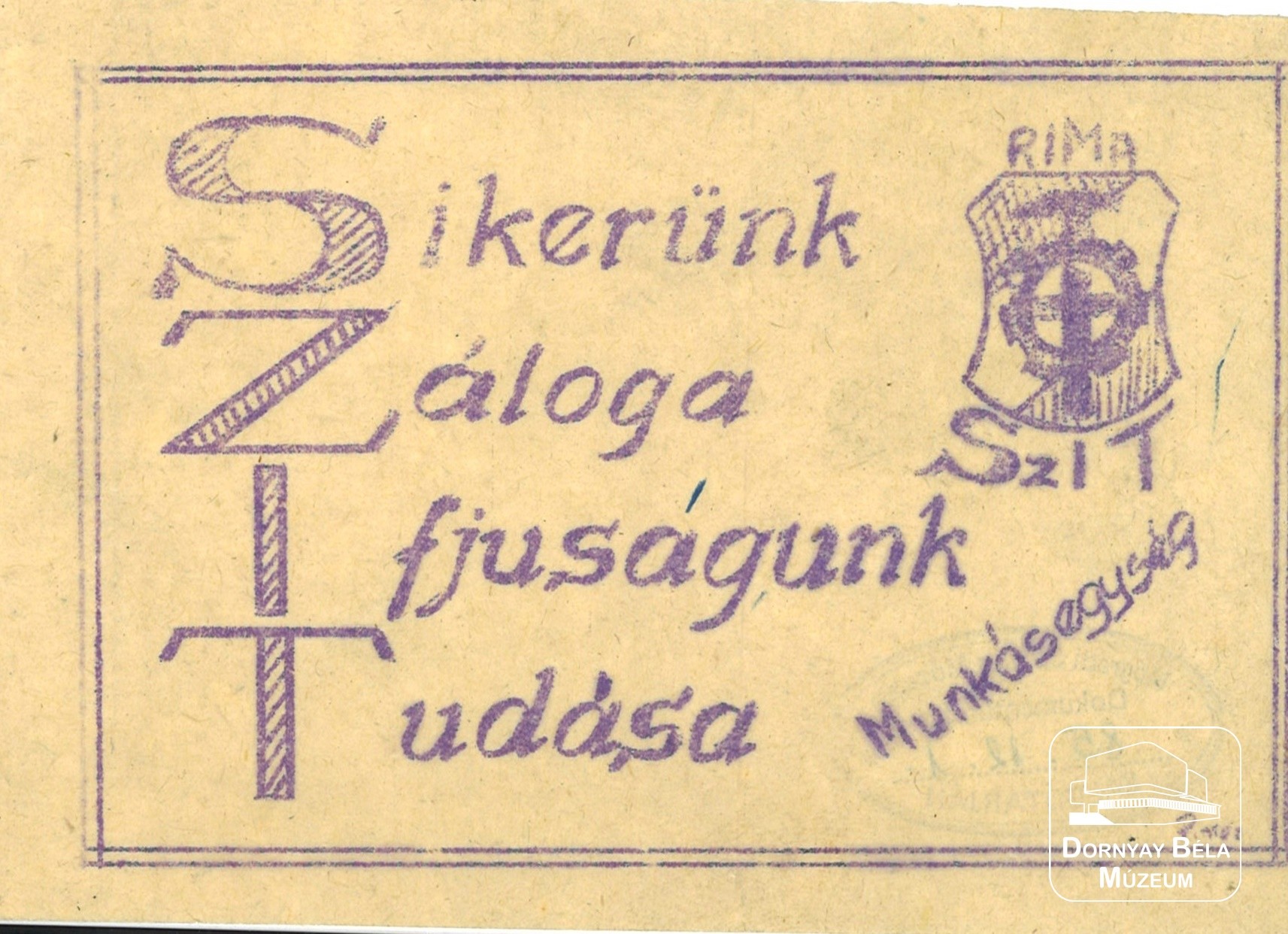 SZIT-es, rajzos röplap (Dornyay Béla Múzeum, Salgótarján CC BY-NC-SA)