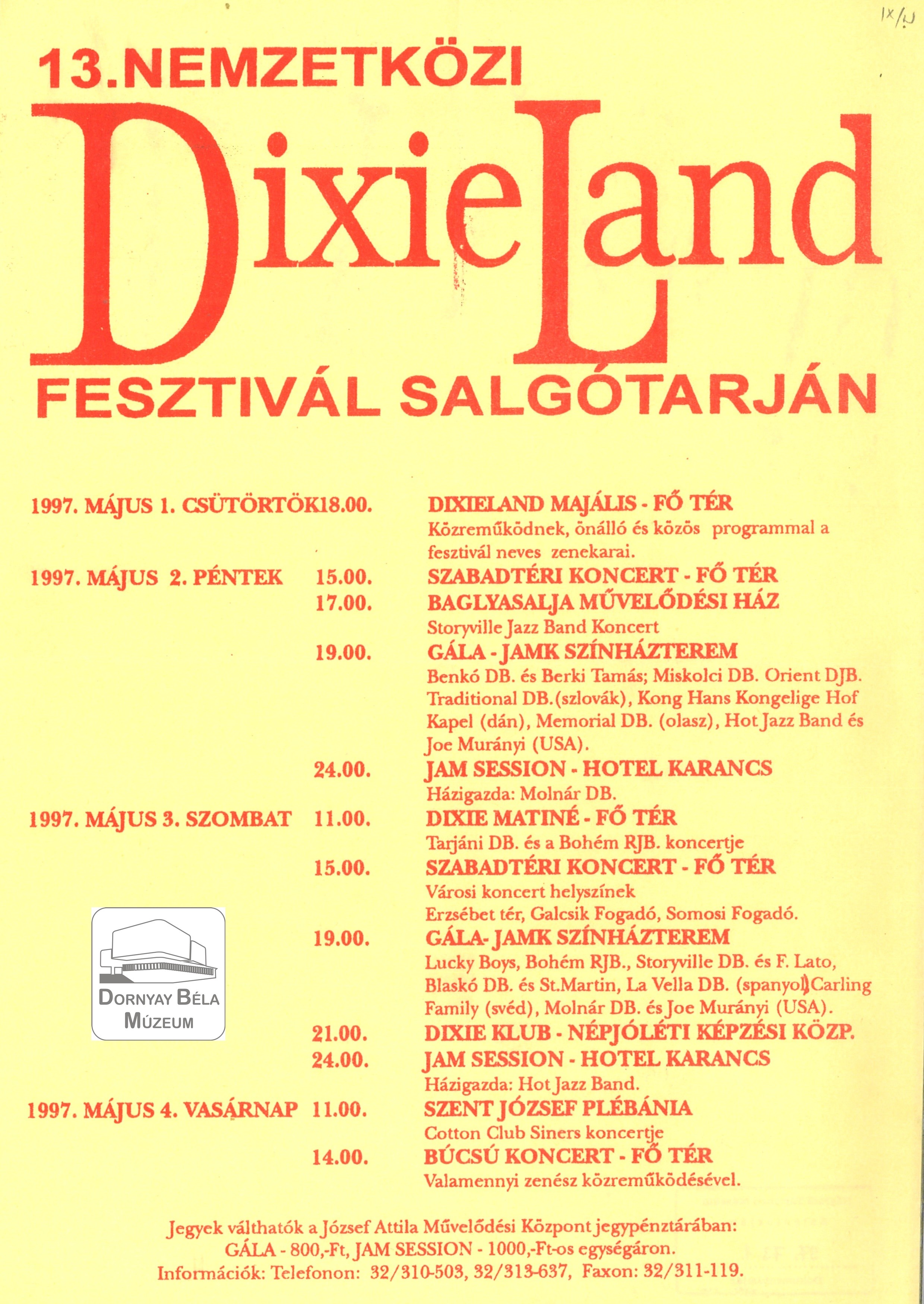 Dixieland Fesztivál programja (XIII.) (Dornyay Béla Múzeum, Salgótarján CC BY-NC-SA)
