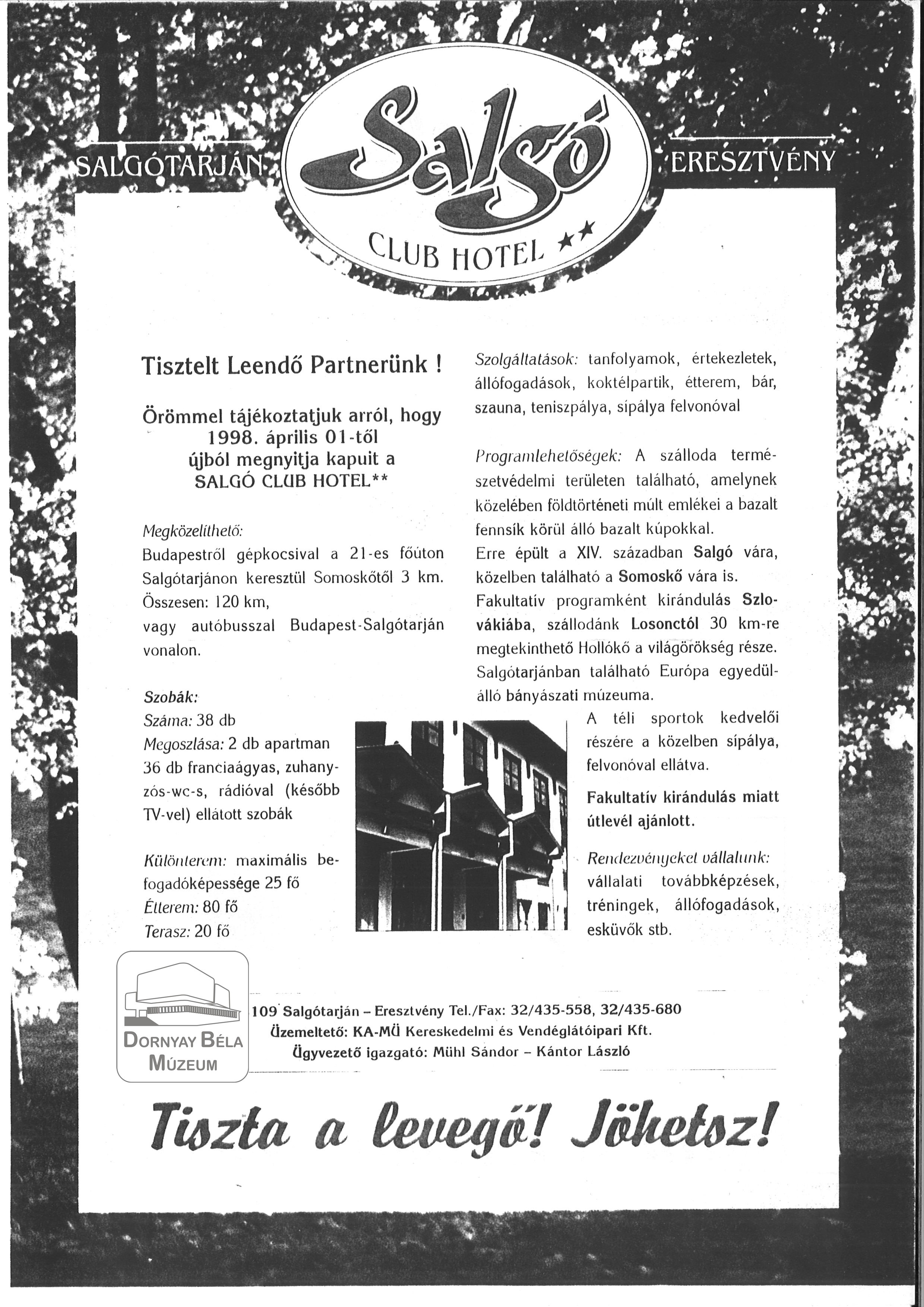 Salgó Club Hotel Eresztvény megnyitása (Dornyay Béla Múzeum, Salgótarján CC BY-NC-SA)