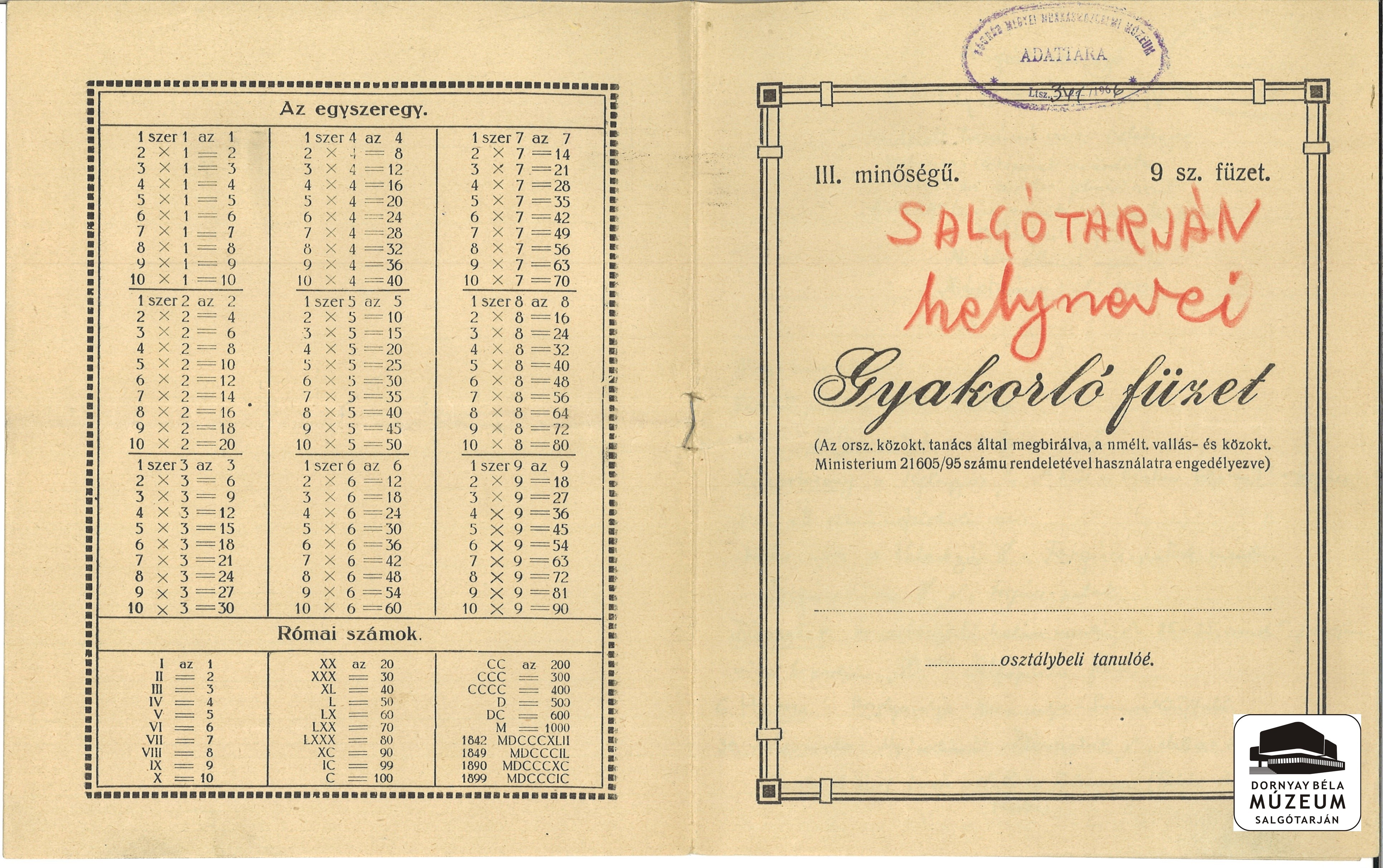 A Salgótarjáni 1921. évi kataszteri felmérés másolata Dr.Dornyay Béla által (Dornyay Béla Múzeum, Salgótarján CC BY-NC-SA)