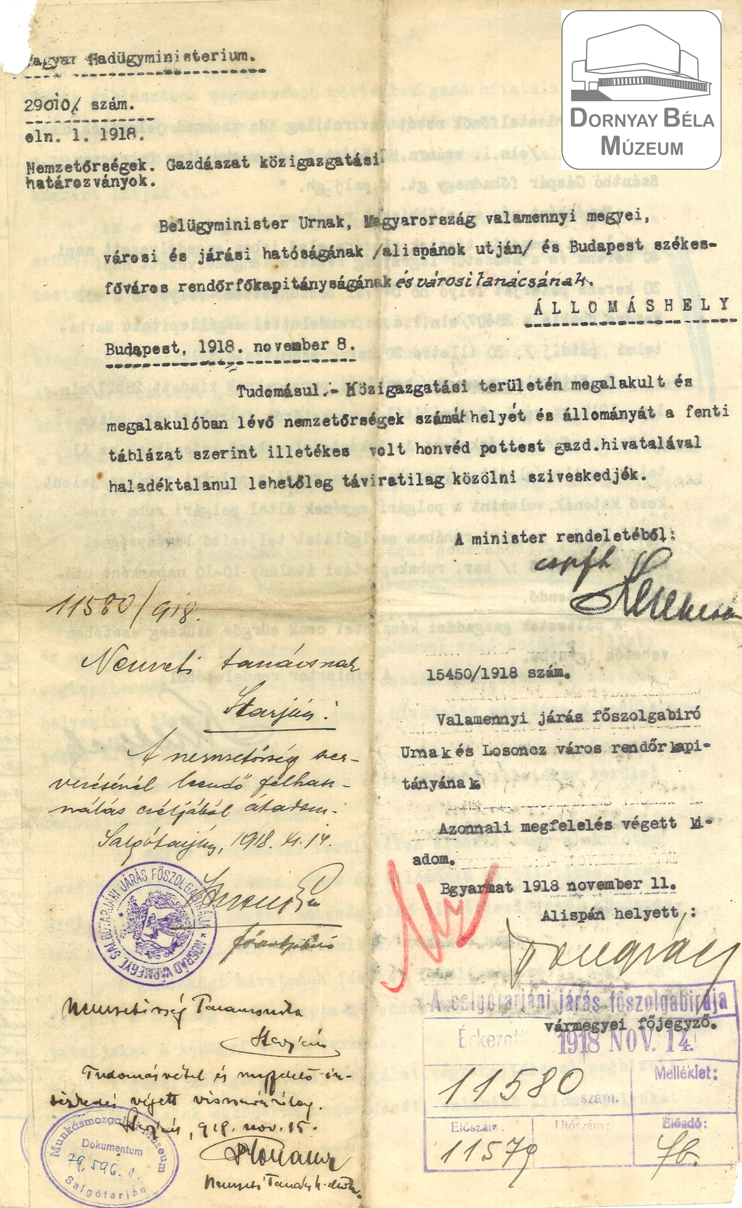 A Magyar Hadügyminisztérium a Nemzetőrségekről (Dornyay Béla Múzeum CC BY-NC-SA)