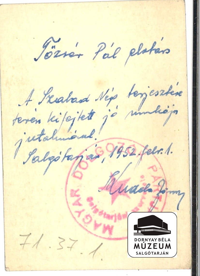 Tőzsér Pál életét bemutató dokumentumok (Dornyay Béla Múzeum, Salgótarján CC BY-NC-SA)