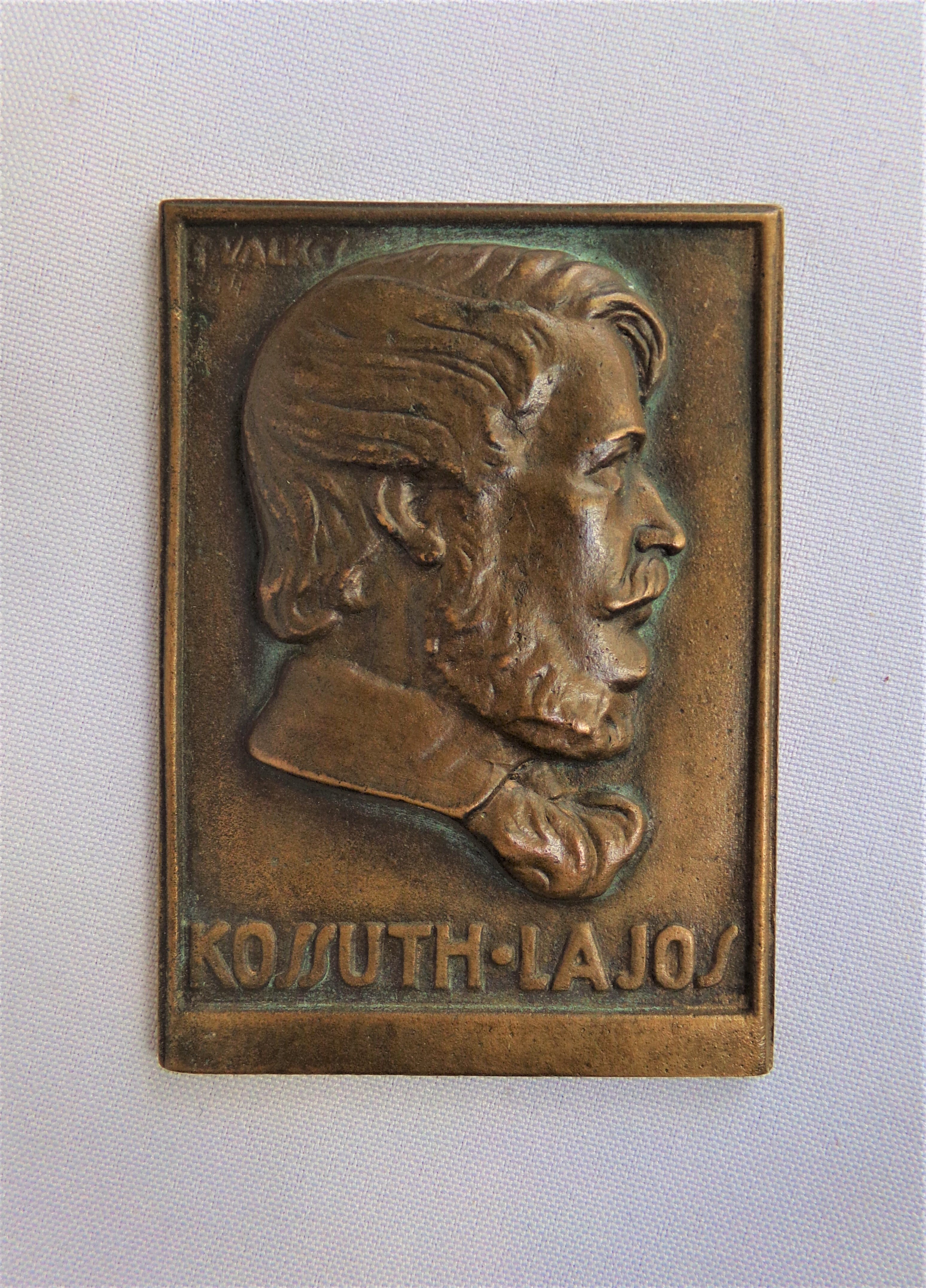 Bronz plakett - Kossuth Lajos (Dr. Jablonkay István Helytörténeti Gyűjtemény CC BY-NC-SA)