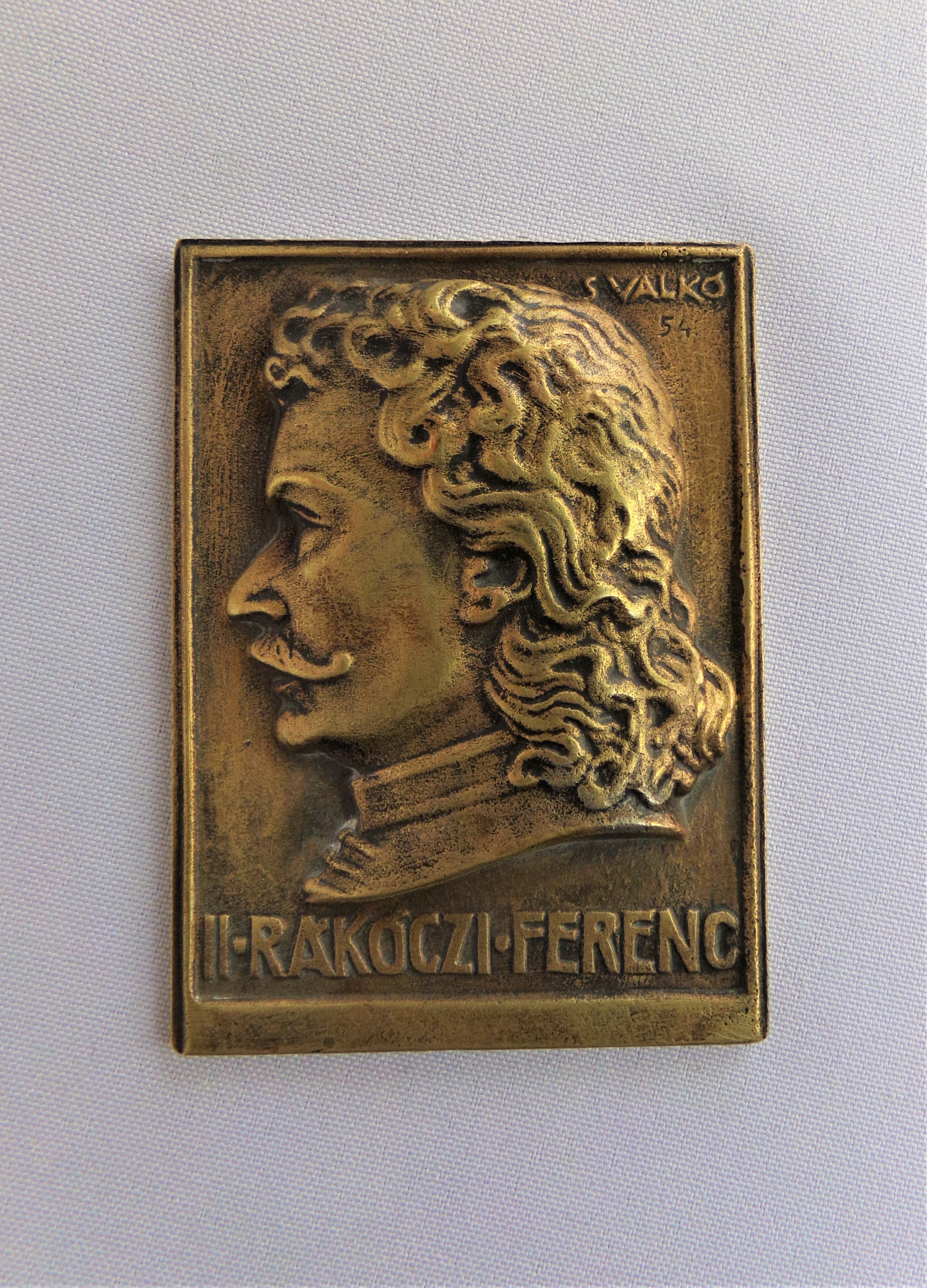 Bronz plakett - II. Rákóczi Ferenc (Dr. Jablonkay István Helytörténeti Gyűjtemény CC BY-NC-SA)