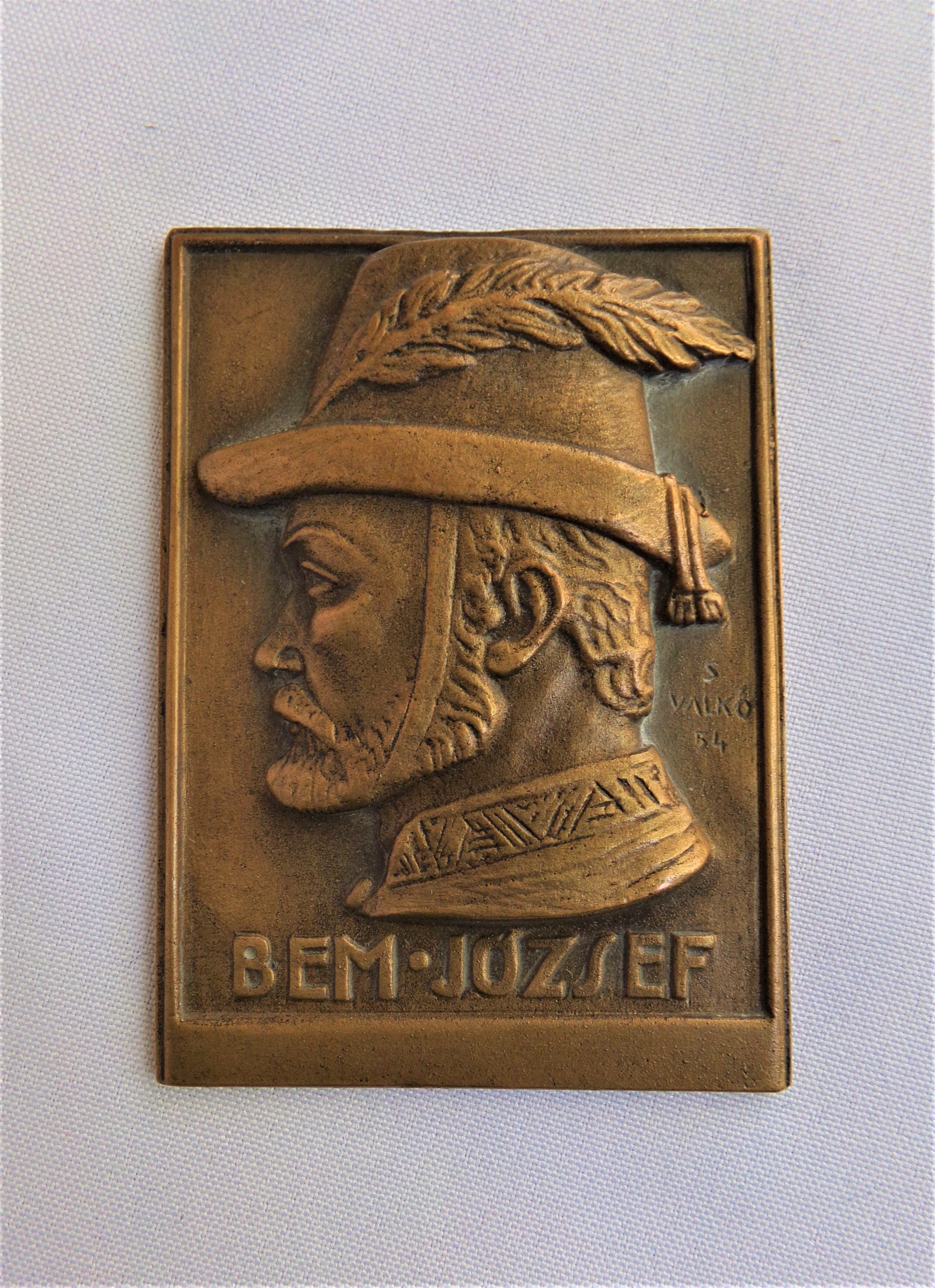 Bronz plakett - Bem József (Dr. Jablonkay István Helytörténeti Gyűjtemény CC BY-NC-SA)