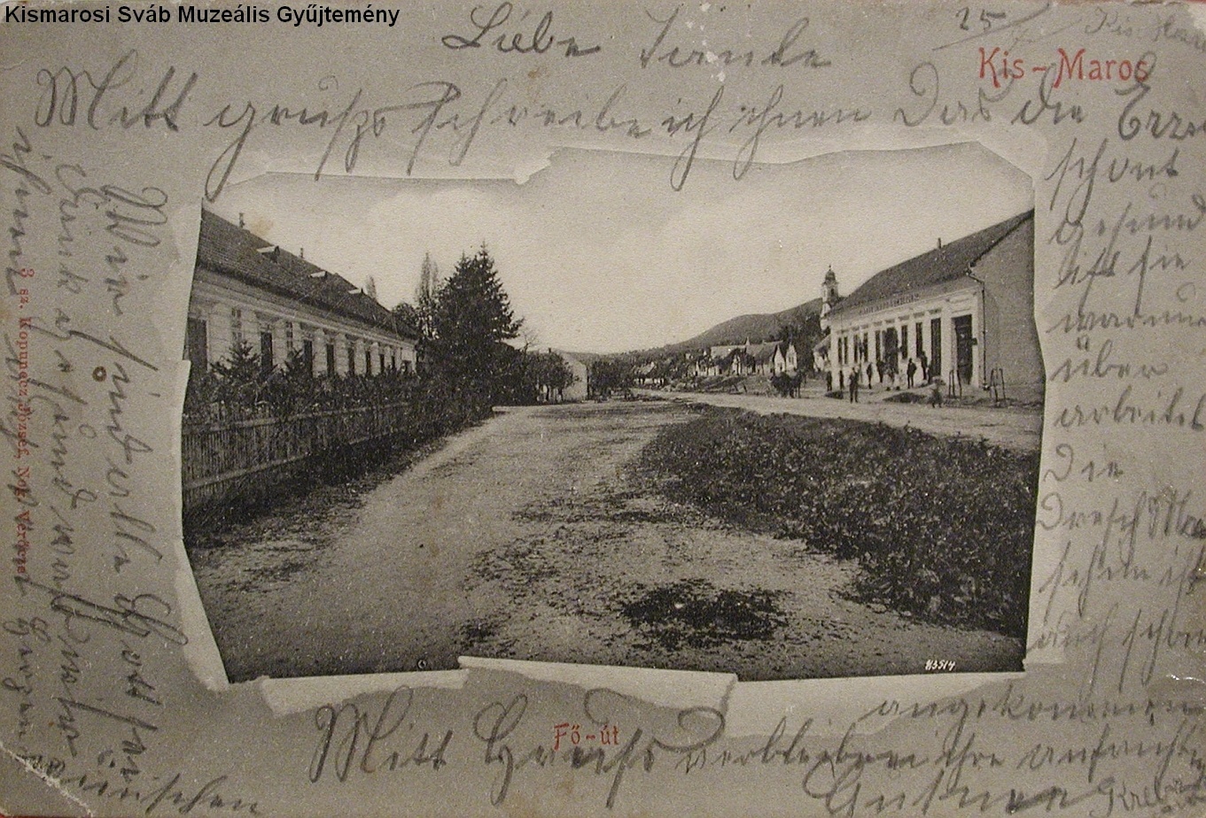 A régi Kismaros Fő utcája (1900 körül) (Kismarosi Sváb Muzeális Gyűjtemény RR-F)