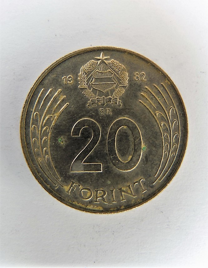 Fém pénz - 20 forint (Dr. Jablonkay István Helytörténeti Gyűjtemény CC BY-NC-SA)