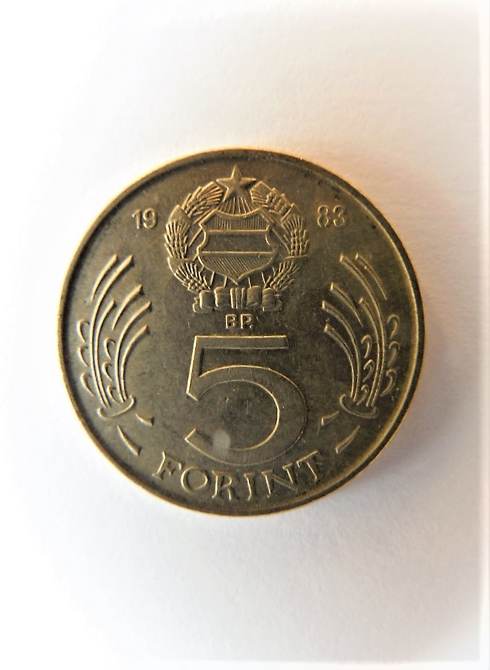 Fém pénz - 5 forint (Dr. Jablonkay István Helytörténeti Gyűjtemény CC BY-NC-SA)