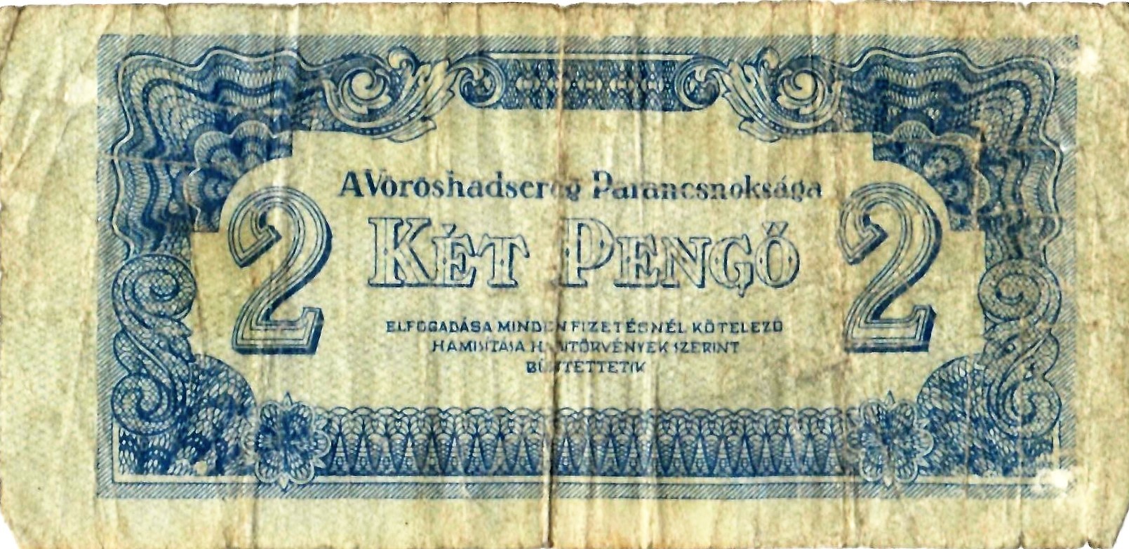 Papírpénz - 2 pengő (Dr. Jablonkay István Helytörténeti Gyűjtemény CC BY-NC-SA)