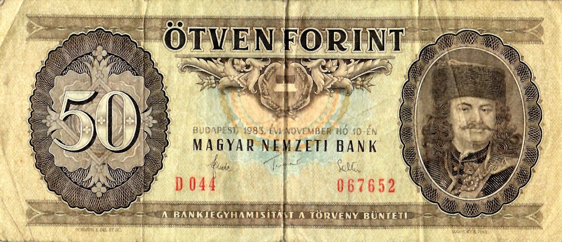 Papírpénz - 50 forint (Dr. Jablonkay István Helytörténeti Gyűjtemény CC BY-NC-SA)