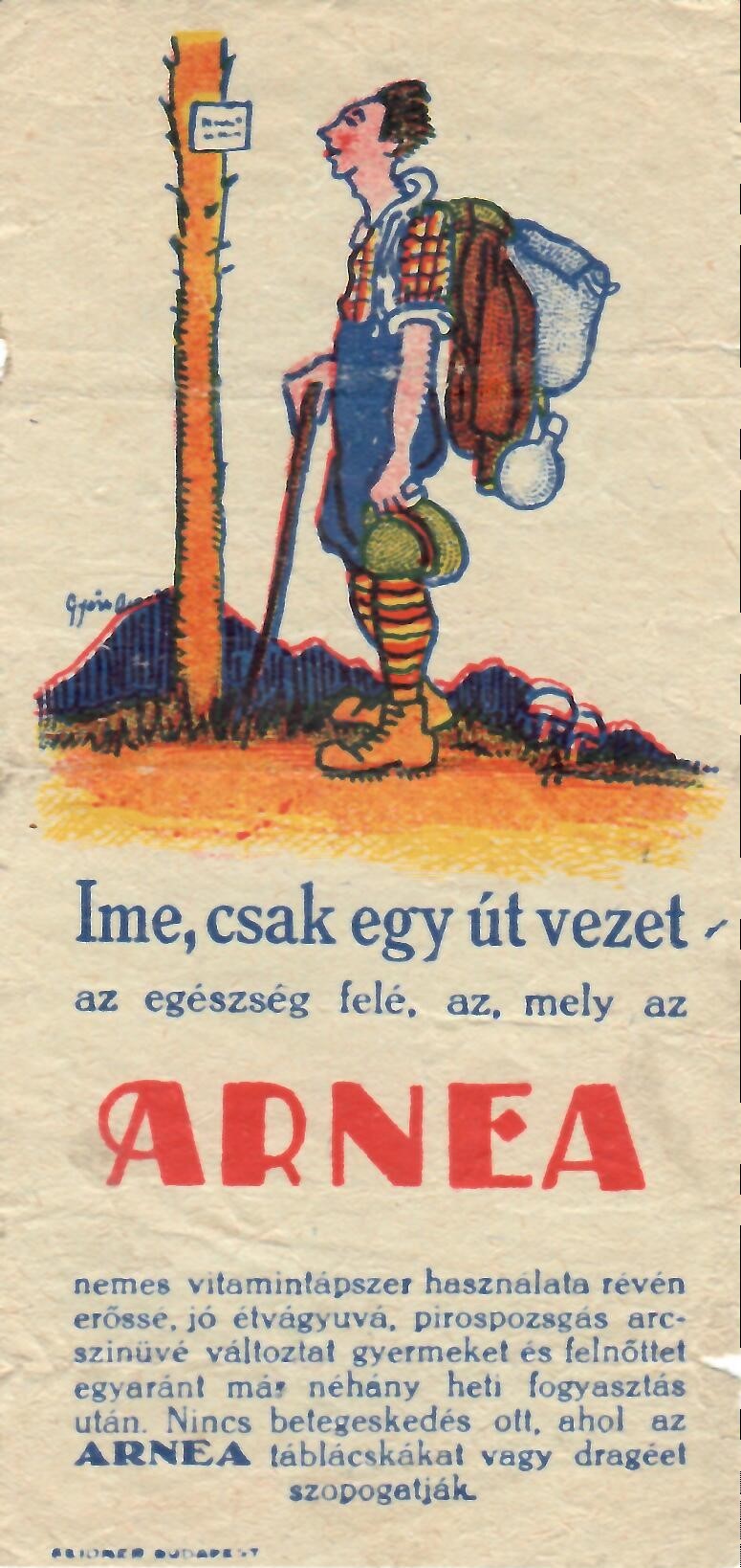 Arnea tápszer - számolócédula (Dr. Jablonkay István Helytörténeti Gyűjtemény CC BY-NC-SA)