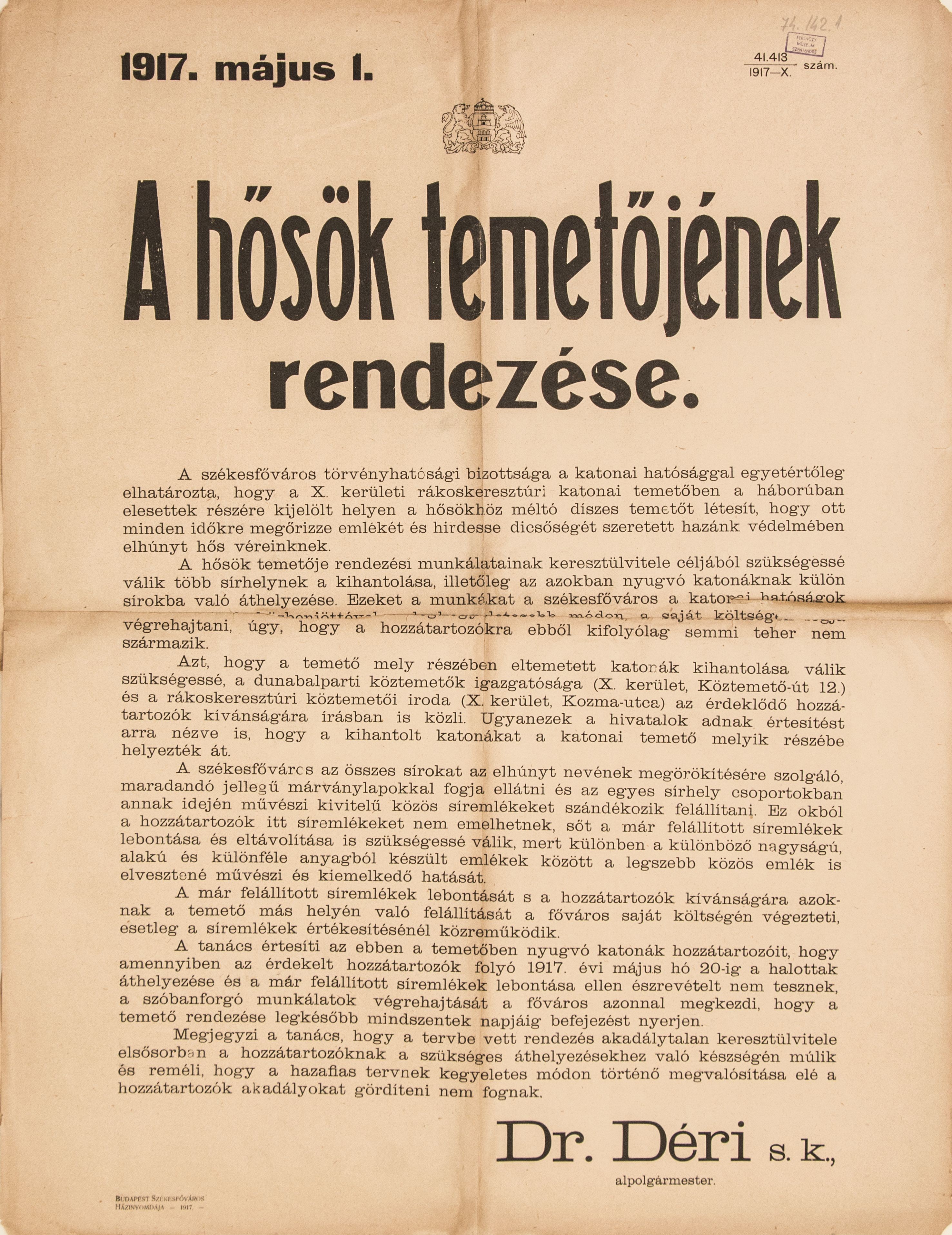 A hősök temetőjének rendezése, 1917.05.01. (Ferenczy Múzeumi Centrum CC BY-NC-SA)