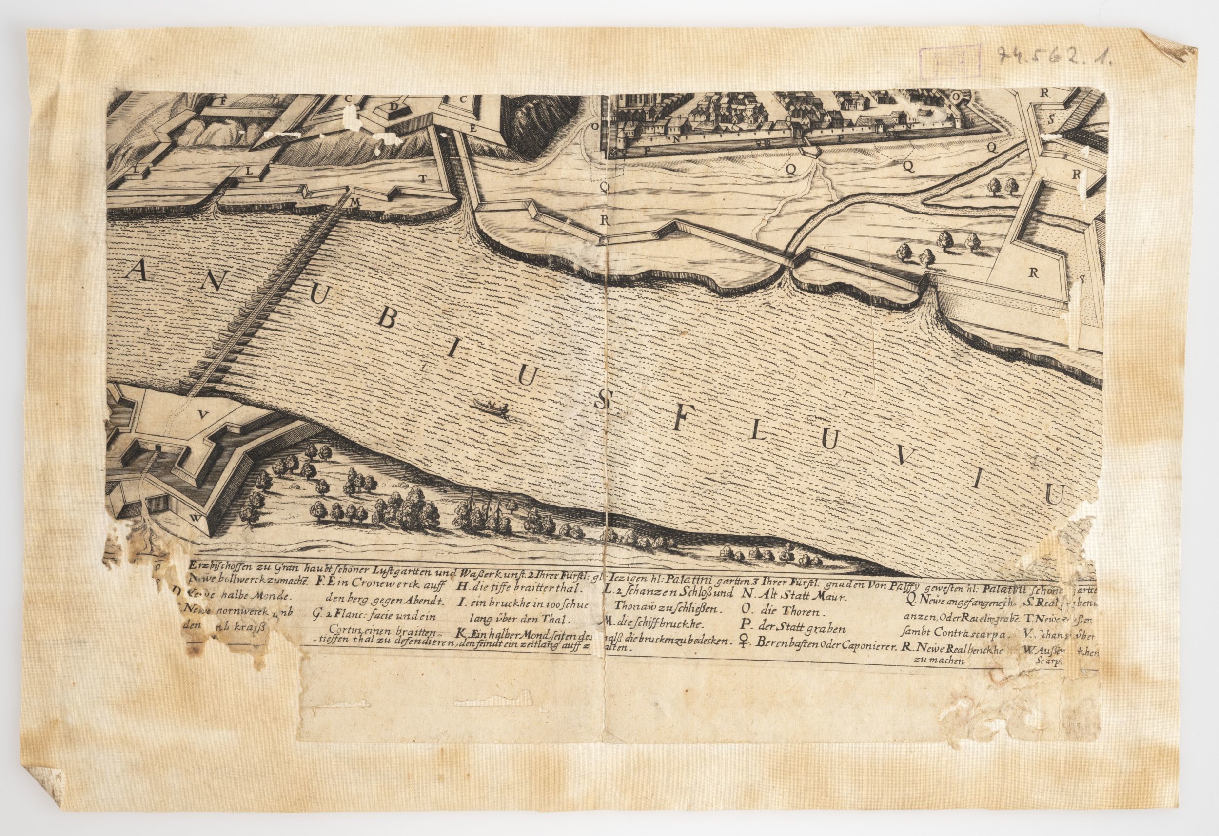 17. század körül készült térkép részlet a Dunáról (Ferenczy Múzeumi Centrum CC BY-NC-SA)