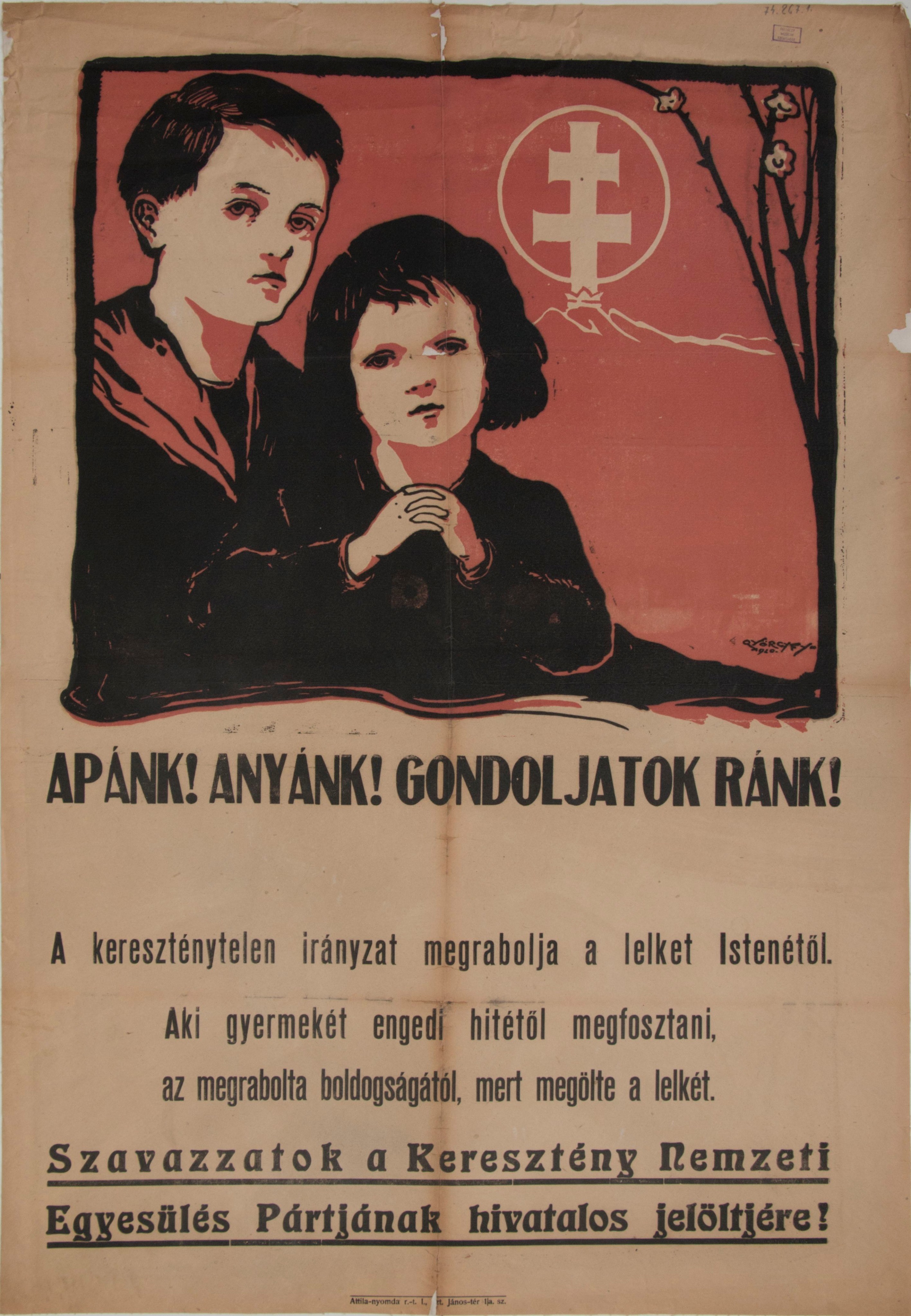 Keresztény Nemzeti Egyesülés Pártjának képes plakátja (Ferenczy Múzeumi Centrum CC BY-NC-SA)