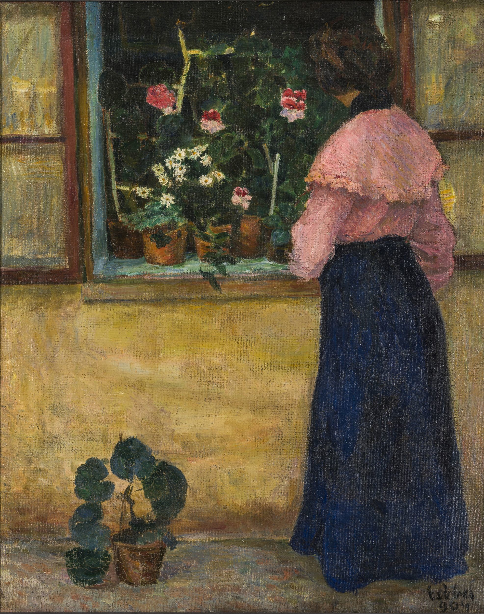 Leány virágos ablak előtt (Ferenczy Múzeumi Centrum CC BY-NC-SA)