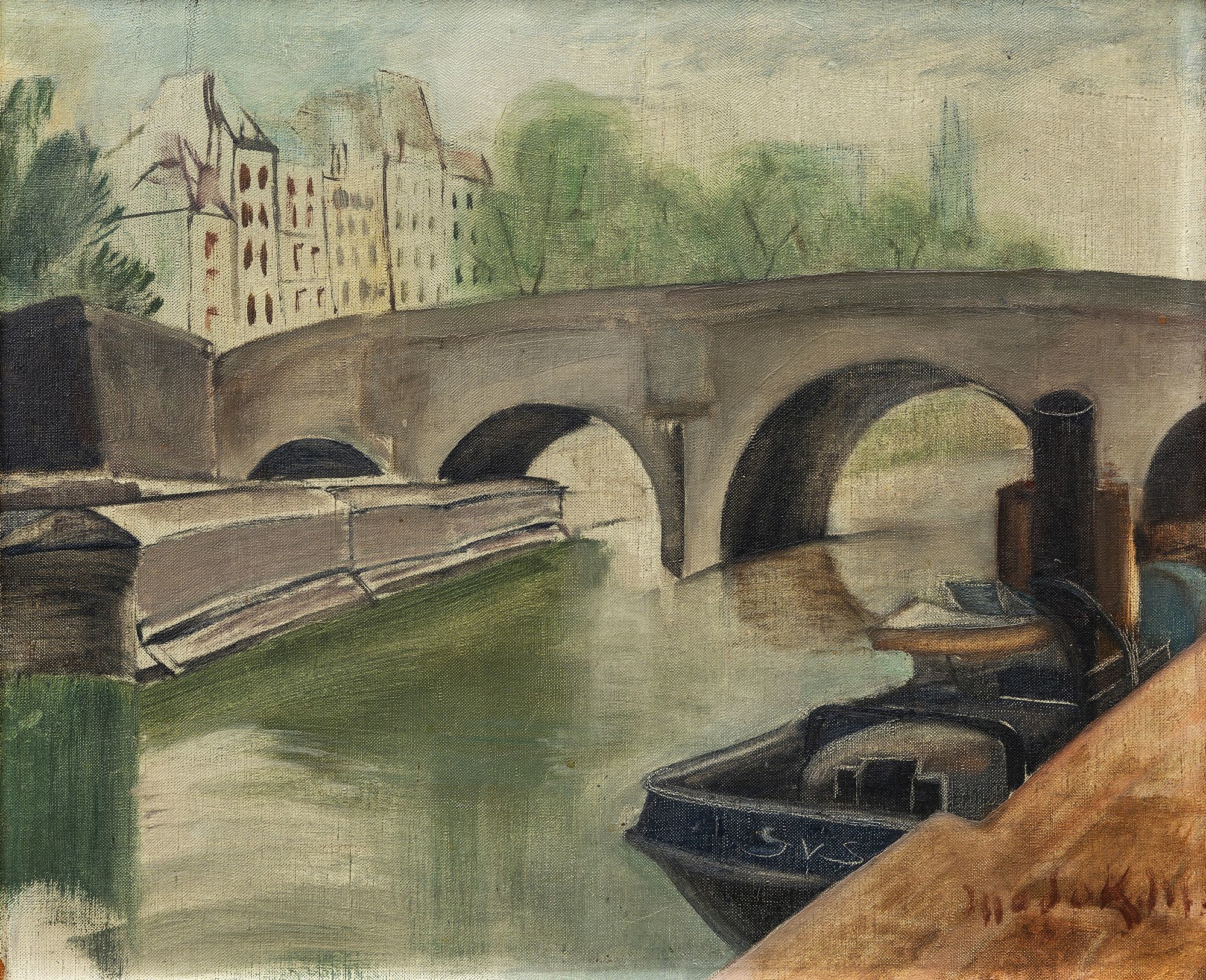 Szajna-part híddal (Párizs) (Ferenczy Múzeumi Centrum CC BY-NC-SA)