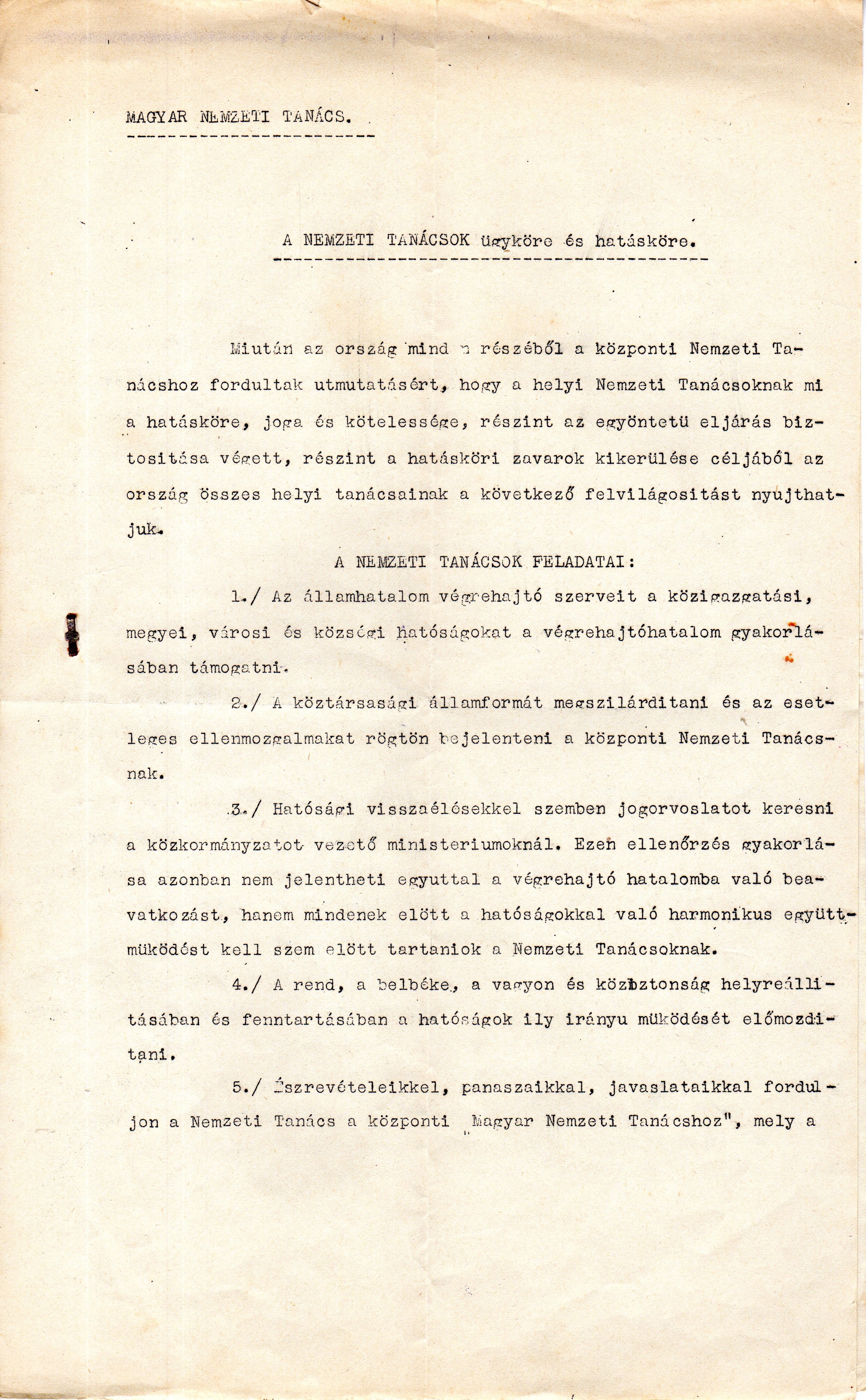 A Magyar Nemzeti Tanács ügyköre és feladatai (Ferenczy Múzeumi Centrum CC BY-NC-SA)