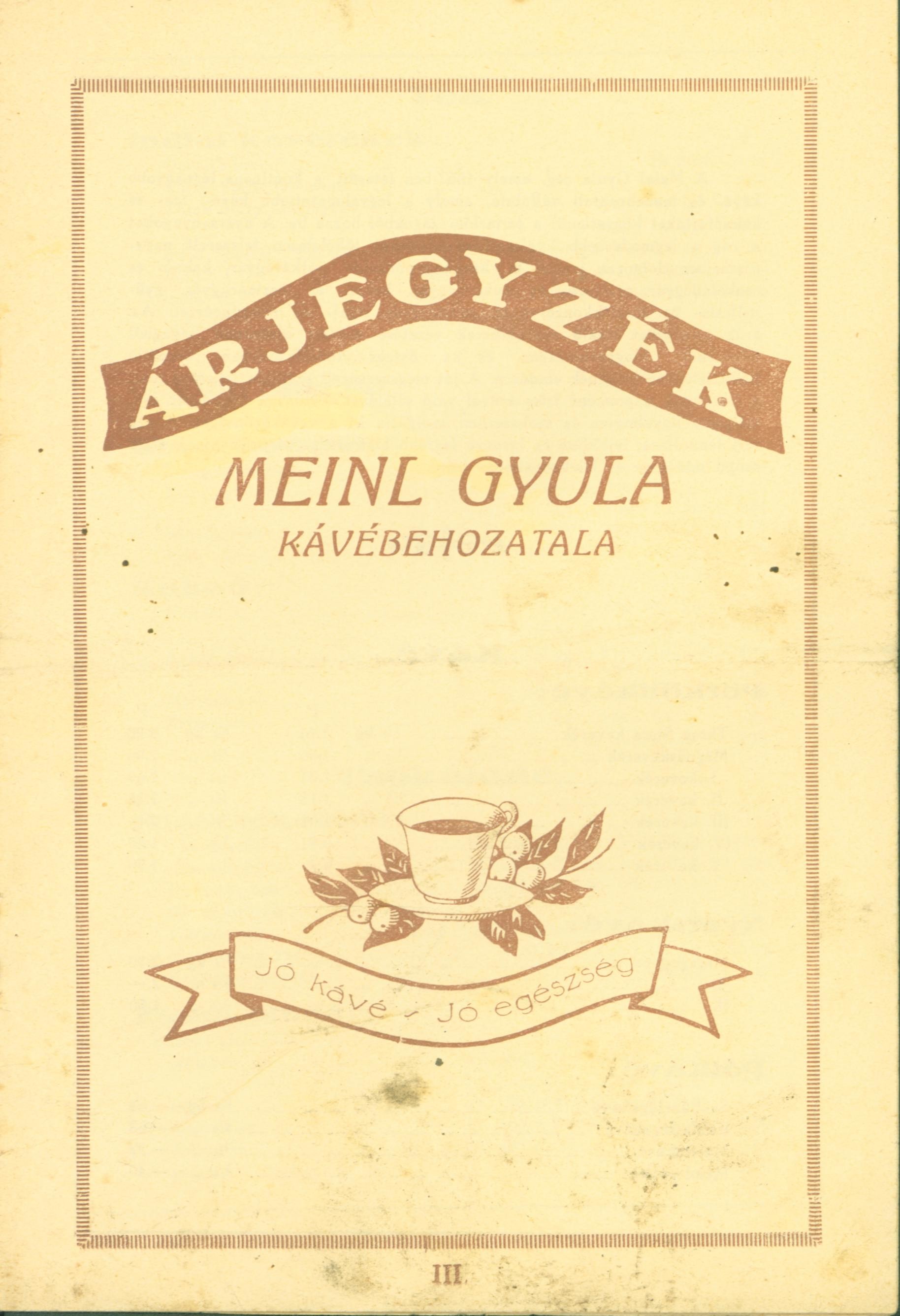 Meinl cég árjegyzéke (Ferenczy Múzeumi Centrum CC BY-NC-SA)