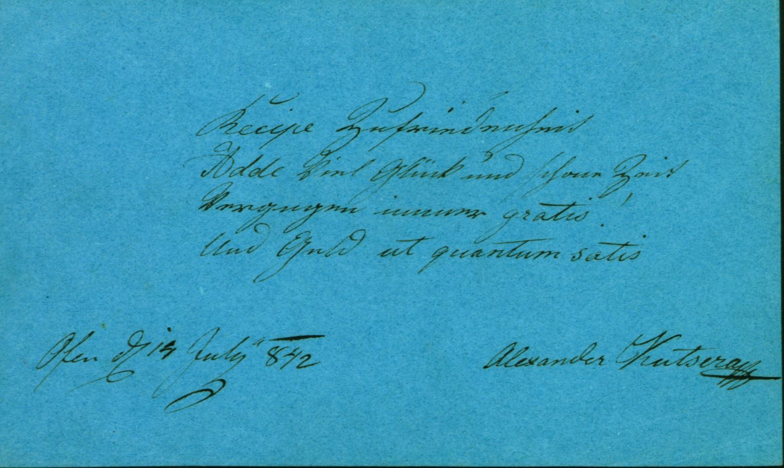 Alexander Kutsera levele a Stéger-hagyatékból (Ferenczy Múzeumi Centrum CC BY-NC-SA)