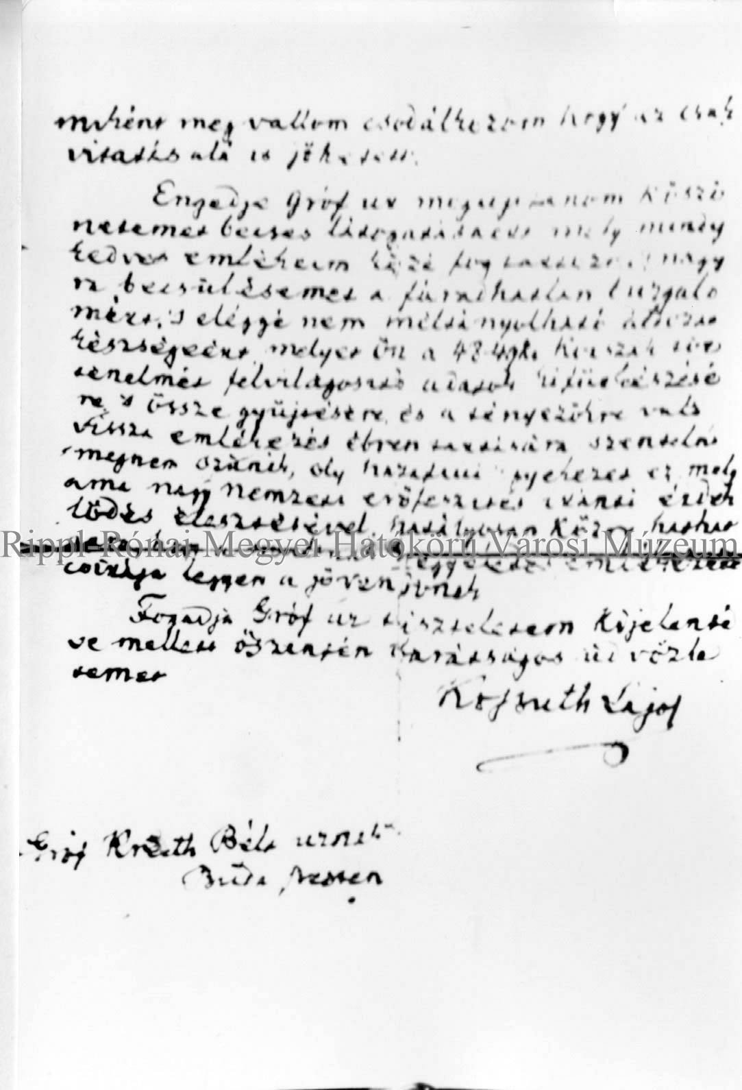 Kossuth levele Turinból 1892-ből - 2. rész (Rippl-Rónai Múzeum CC BY-NC-SA)