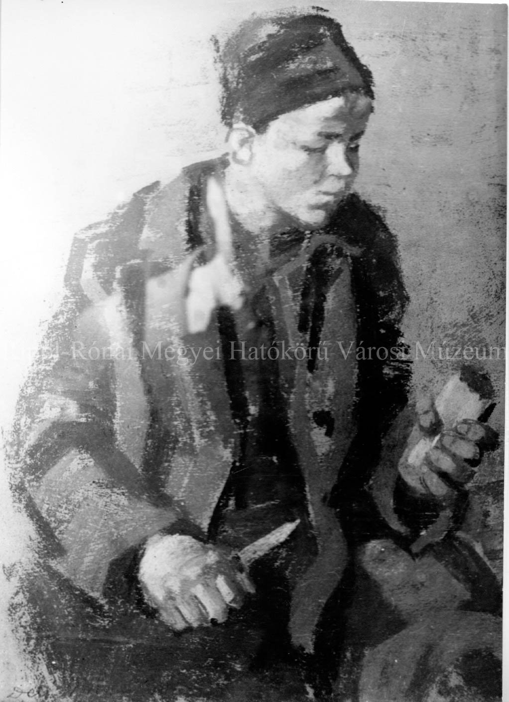 Deli Antal: Falatozó fiú (1958.) A Rippl-Rónai Múzeum kiállításának anyagából (Rippl-Rónai Múzeum CC BY-NC-SA)