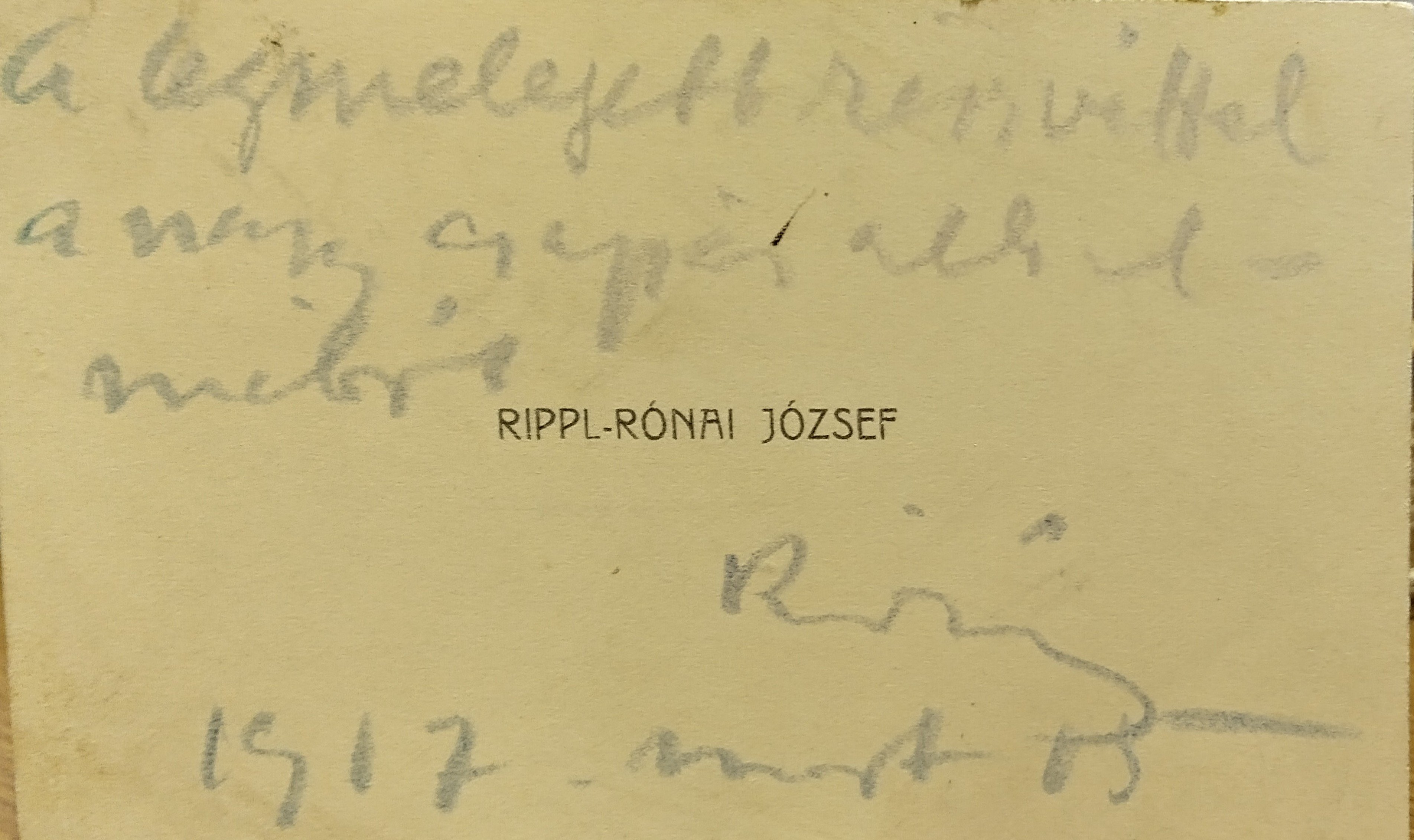 Rippl-Rónai József kézírása 2 db kártya (Rippl-Rónai Múzeum CC BY-NC-ND)