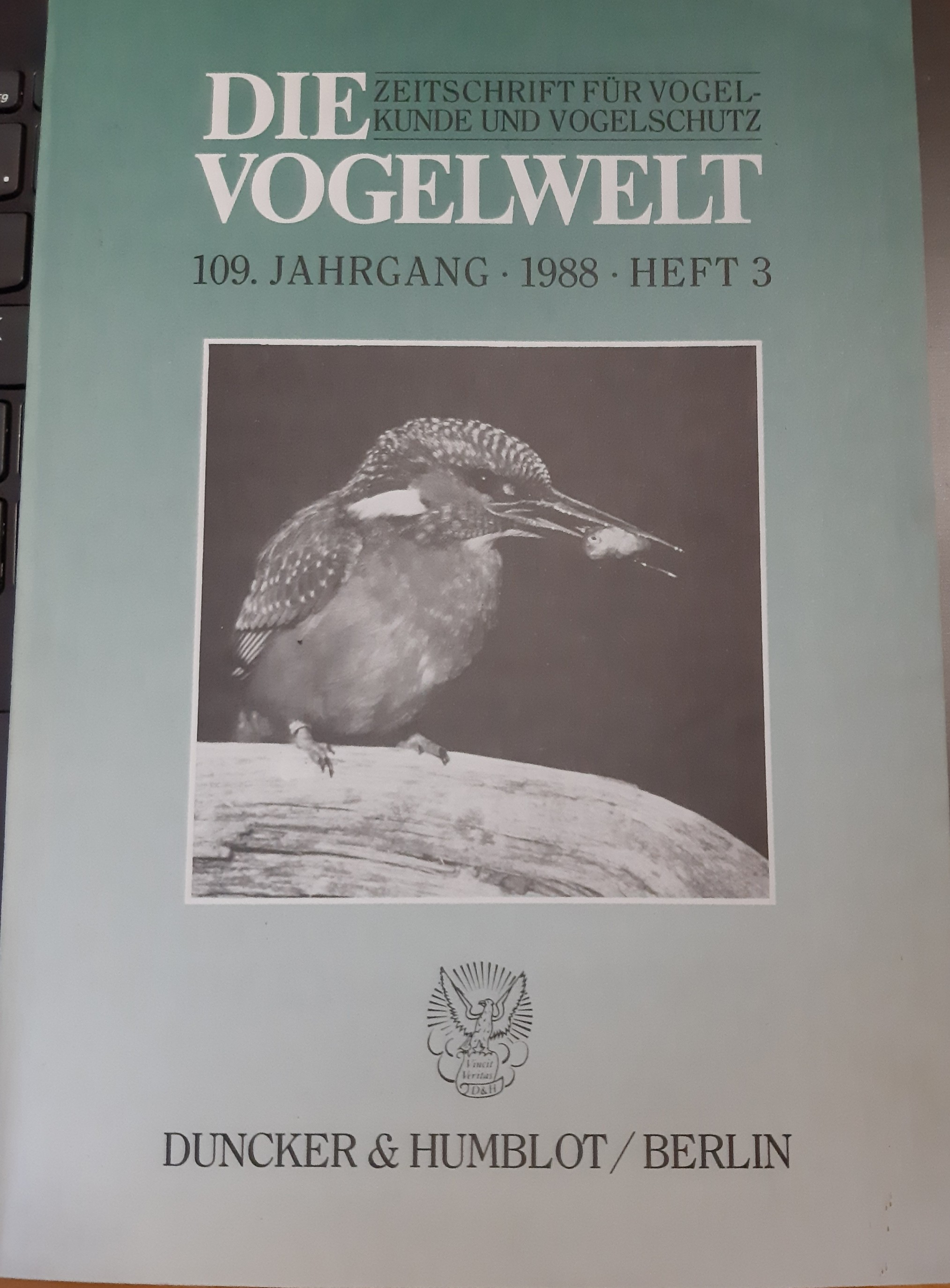 Die Vogelwelt 1988/109. évf. 3. füzet (Rippl-Rónai Múzeum CC BY-NC-ND)