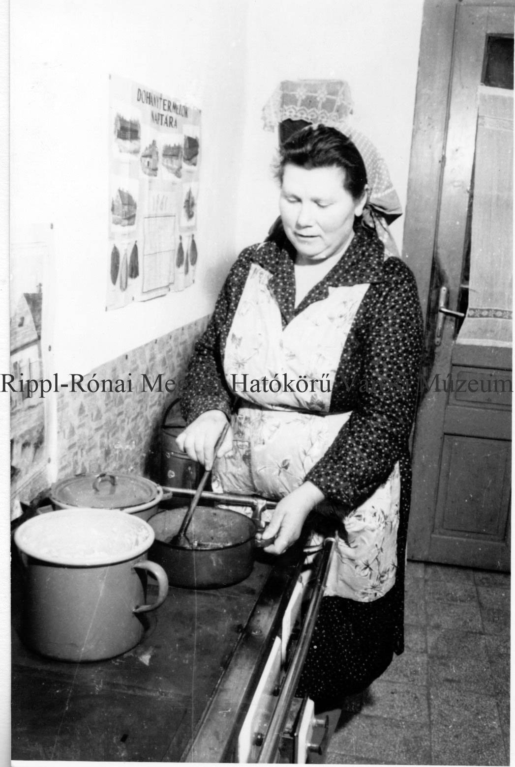 Borbély Ferencné, a tabi Győzelem Tsz. tagja főz (Rippl-Rónai Múzeum CC BY-NC-SA)