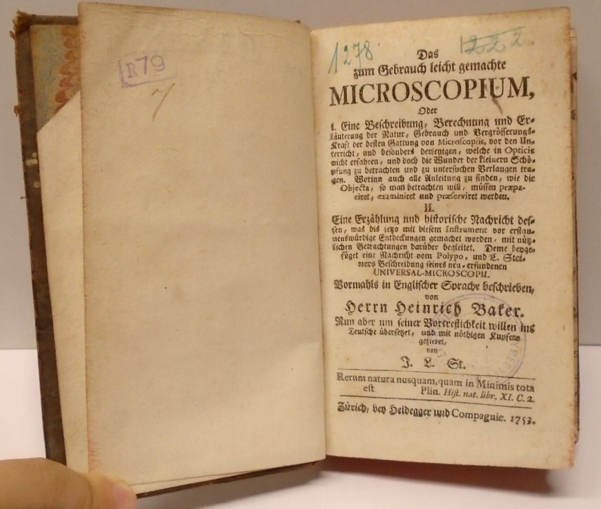 Heinrich Baker: Das zum Gebrauch leicht germachte Microscopium (Rippl-Rónai Múzeum CC BY-NC-ND)