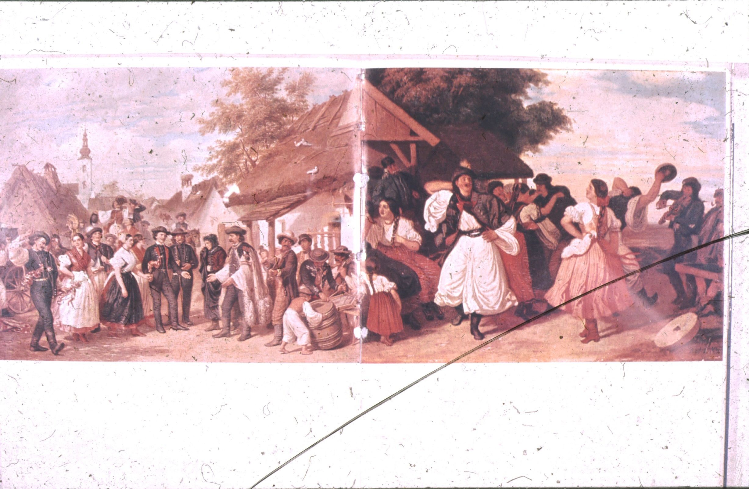 Barabás Miklós: A menyasszony érkezése (1856); Lotz Károly: Parasztlakodalom (1858) (Rippl-Rónai Múzeum CC BY-NC-ND)
