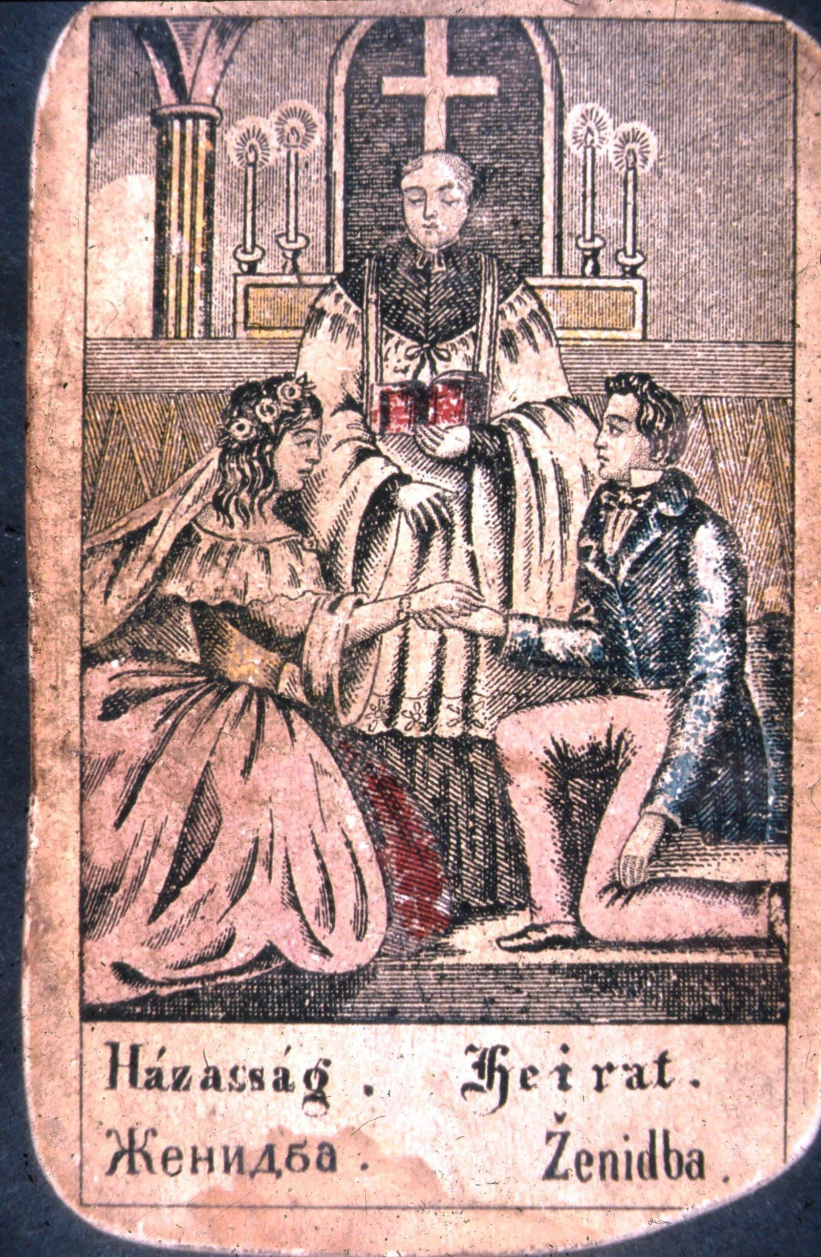 Cigány vetőkártya. 32.Házasság (Rippl-Rónai Múzeum CC BY-NC-ND)