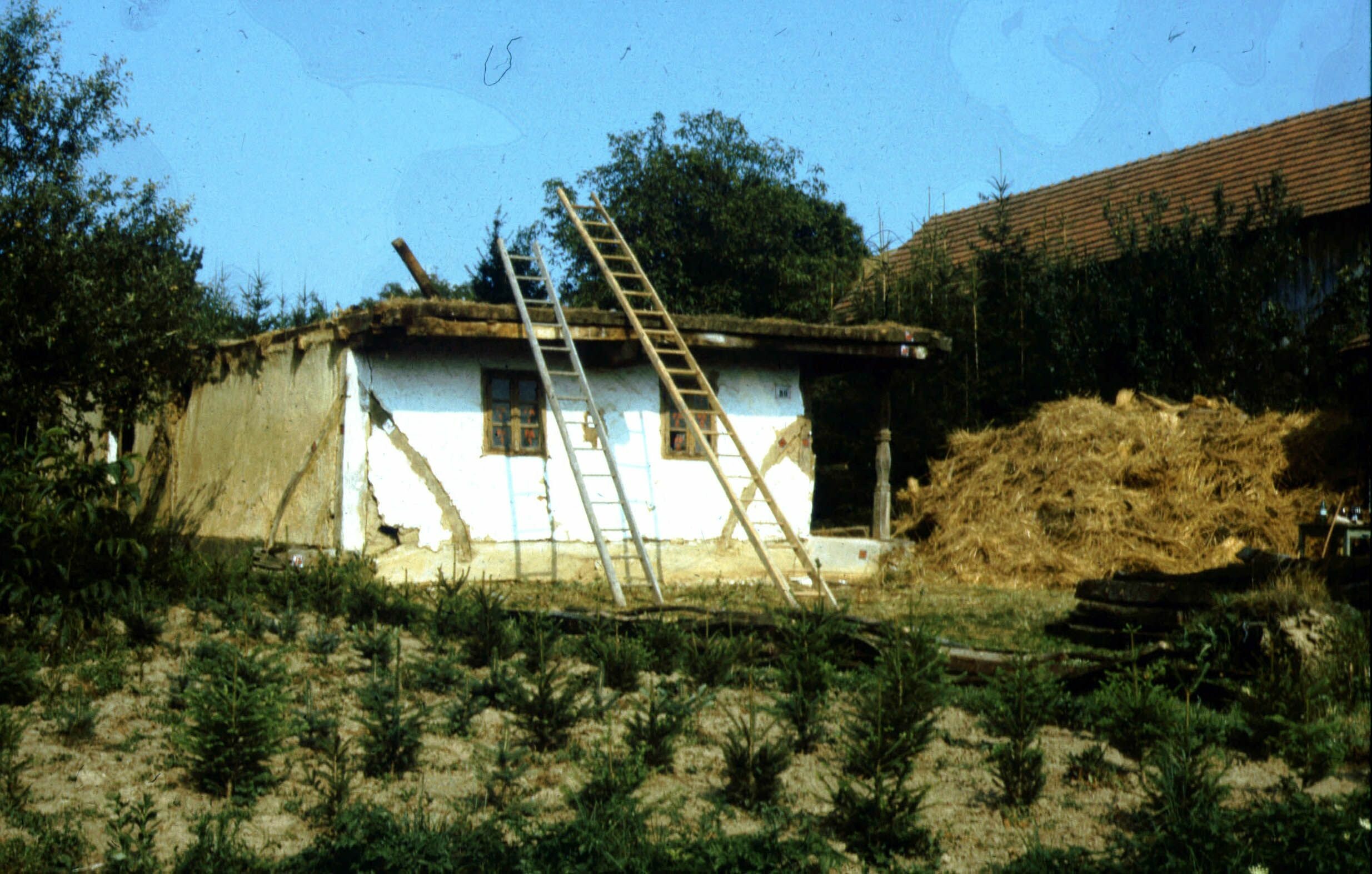 A lakóház látképe tetőszerkezet nélkül ÉNY-ról (Rippl-Rónai Múzeum CC BY-NC-ND)