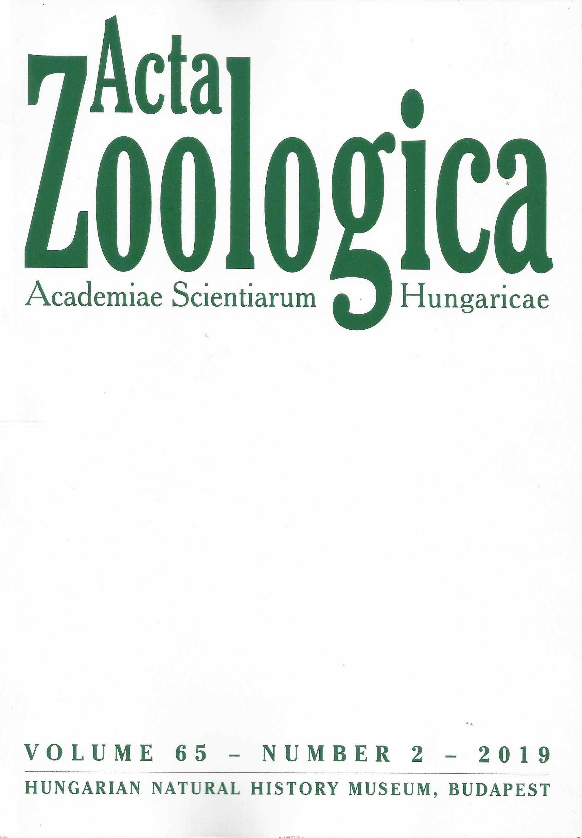 Acta Zoologica Academiae Scientiarum Hungaricae 2019/65. kötet 2. sz. (Rippl-Rónai Múzeum CC BY-NC-ND)
