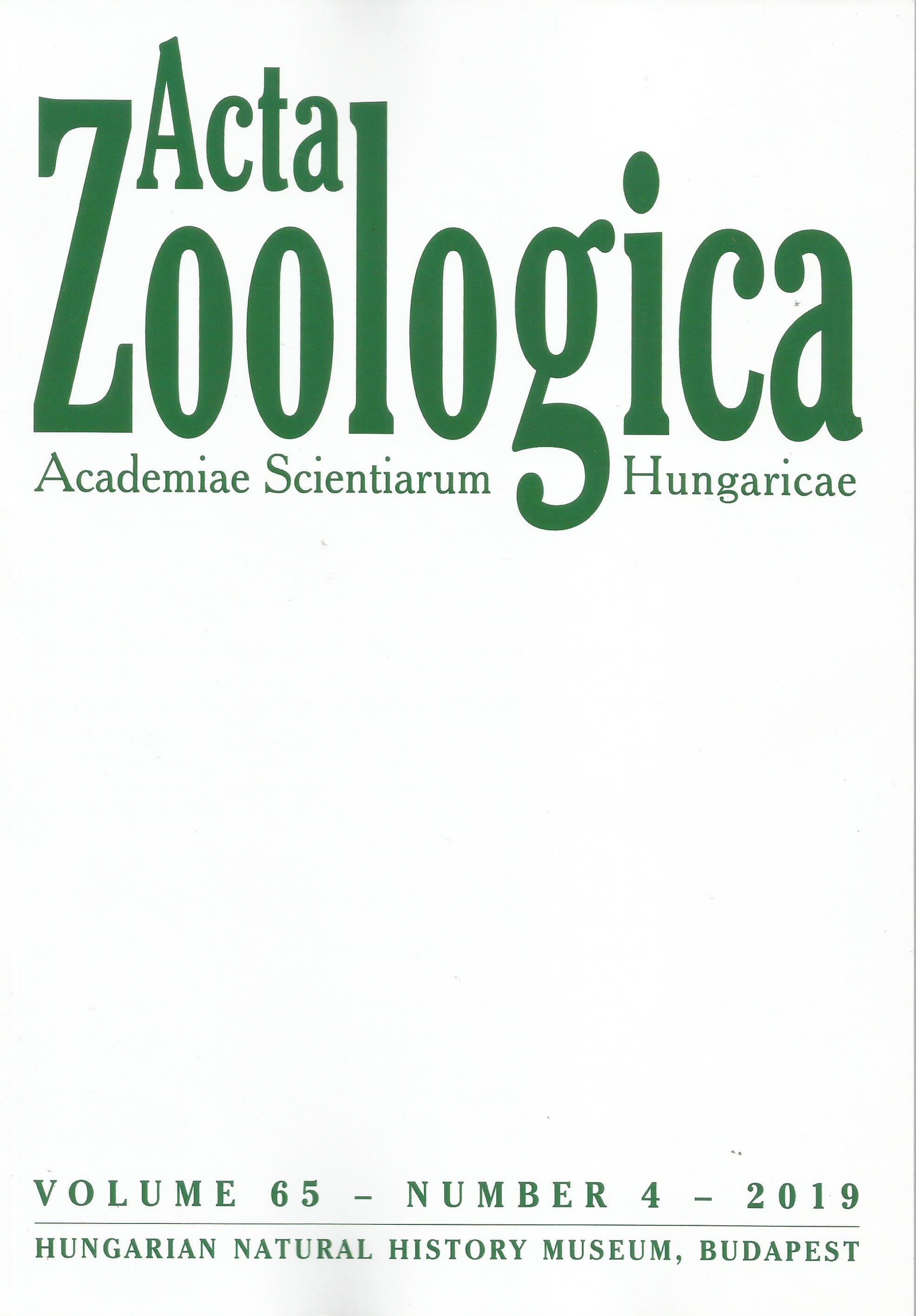 Acta Zoologica Academiae Scientiarum Hungaricae 2019/65. kötet 4. sz. (Rippl-Rónai Múzeum CC BY-NC-ND)