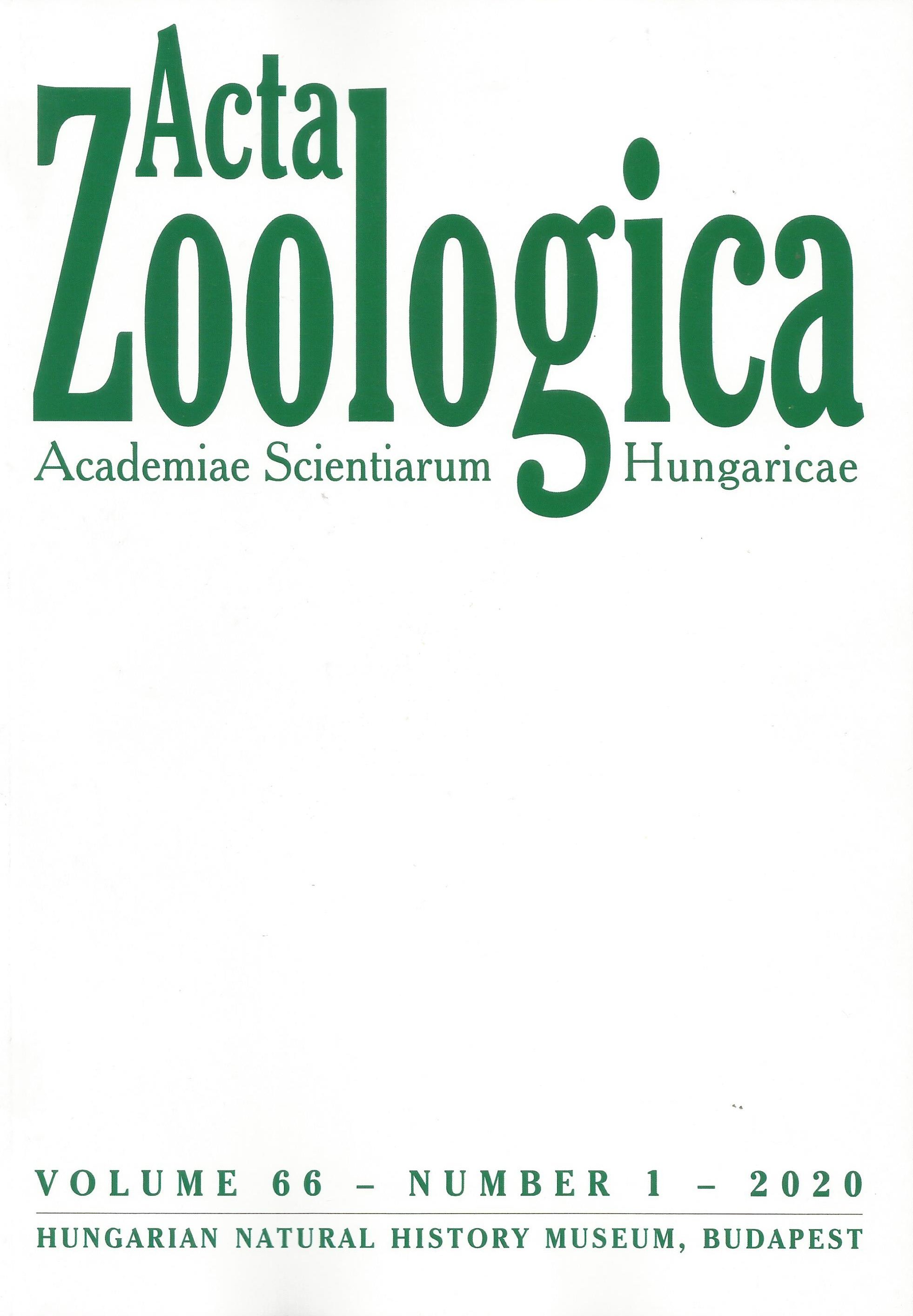 Acta Zoologica Academiae Scientiarum Hungaricae 2020/66. kötet 1. sz. (Rippl-Rónai Múzeum CC BY-NC-ND)