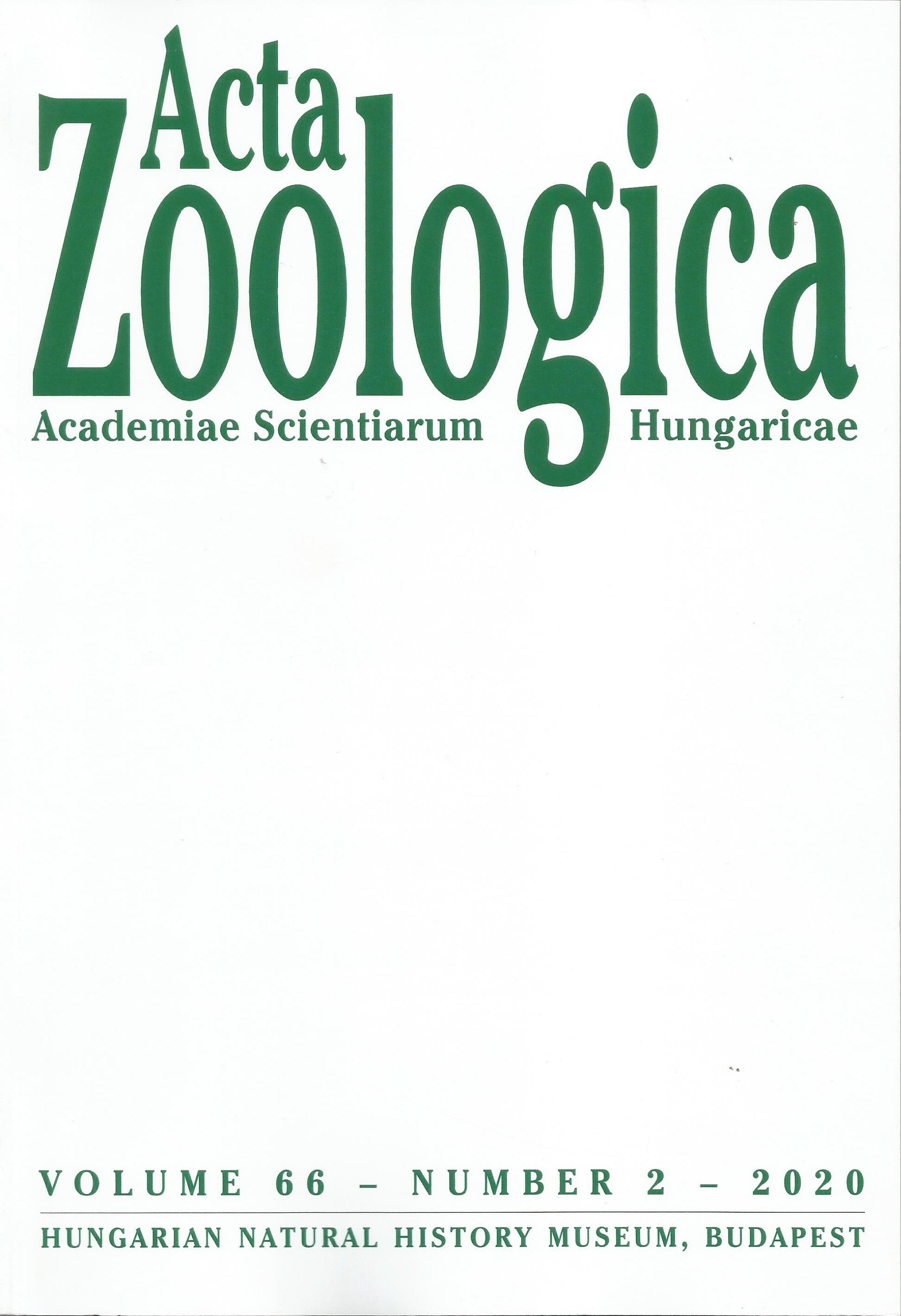 Acta Zoologica Academiae Scientiarum Hungaricae 2020/66. kötet 2. sz. (Rippl-Rónai Múzeum CC BY-NC-ND)