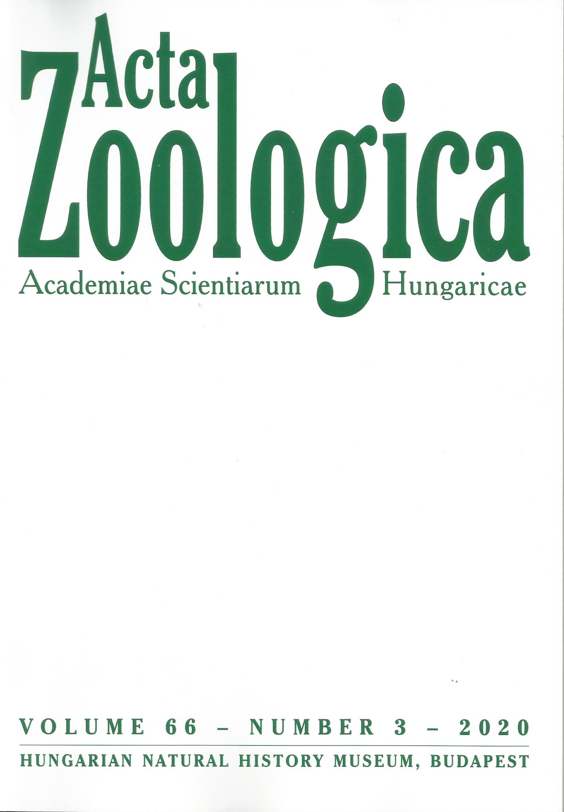 Acta Zoologica Academiae Scientiarum Hungaricae 2020/66. kötet 3. sz. (Rippl-Rónai Múzeum CC BY-NC-ND)