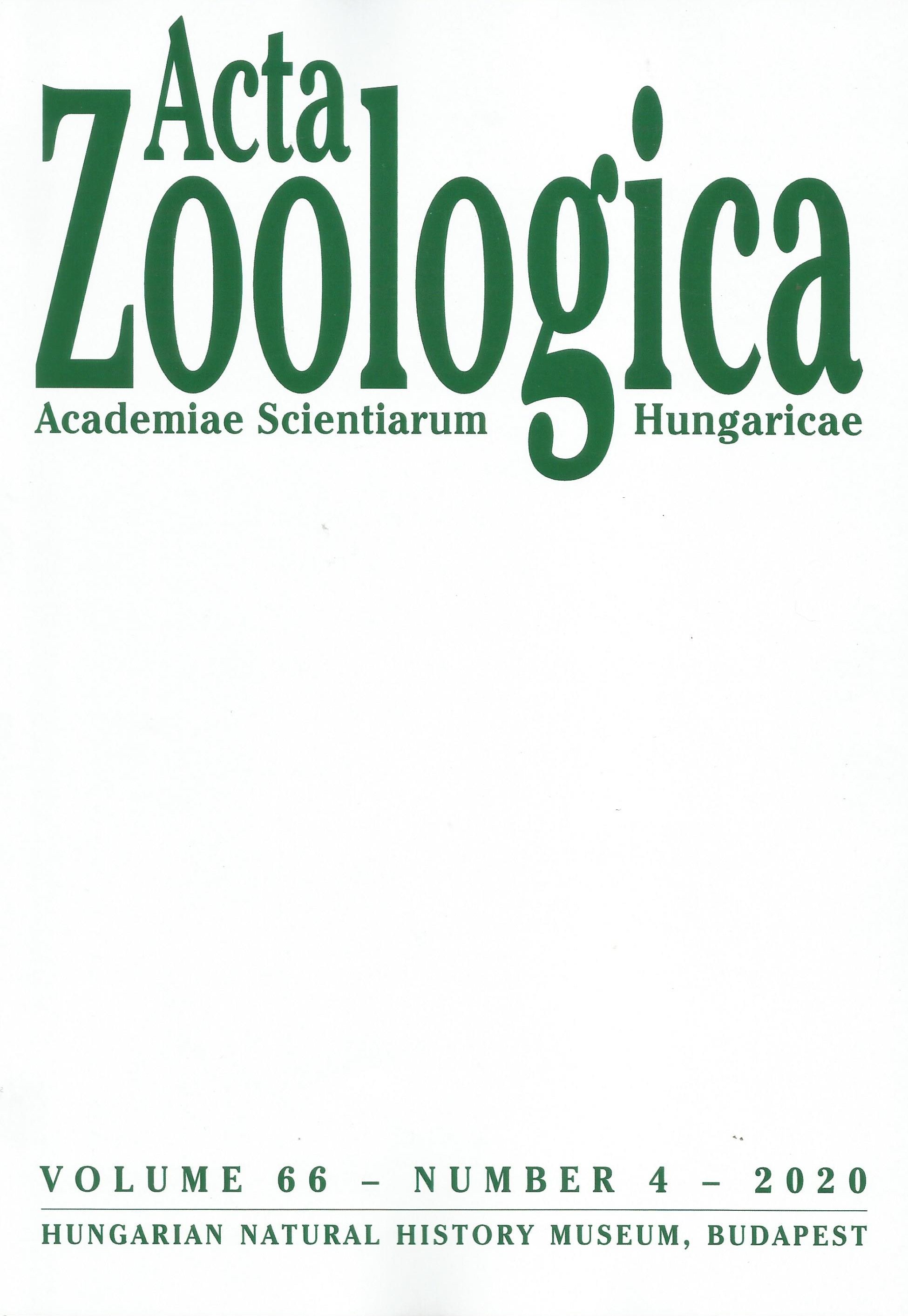 Acta Zoologica Academiae Scientiarum Hungaricae 2020/66. kötet 4. sz. (Rippl-Rónai Múzeum CC BY-NC-ND)