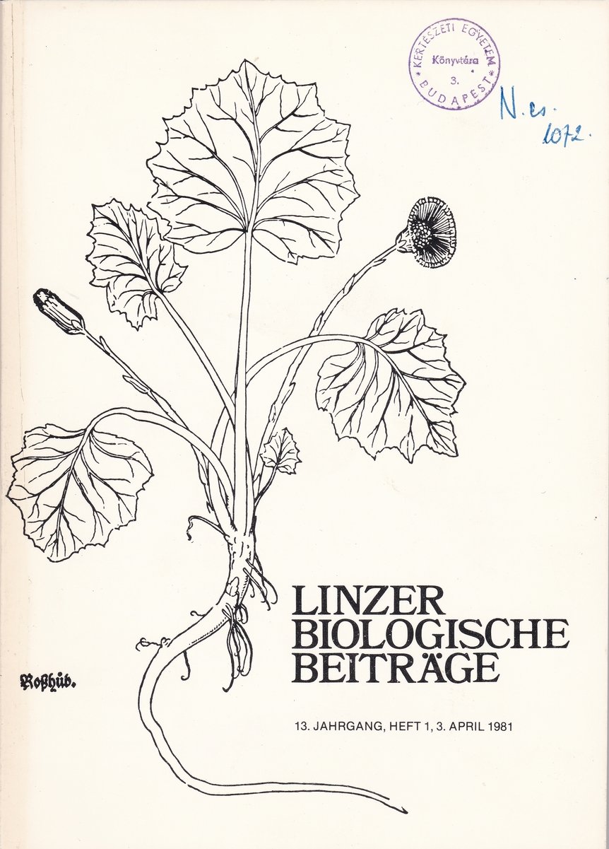 Linzer Biologische Beiträge 1981/13. évf. 1. füzet (Rippl-Rónai Múzeum CC BY-NC-ND)
