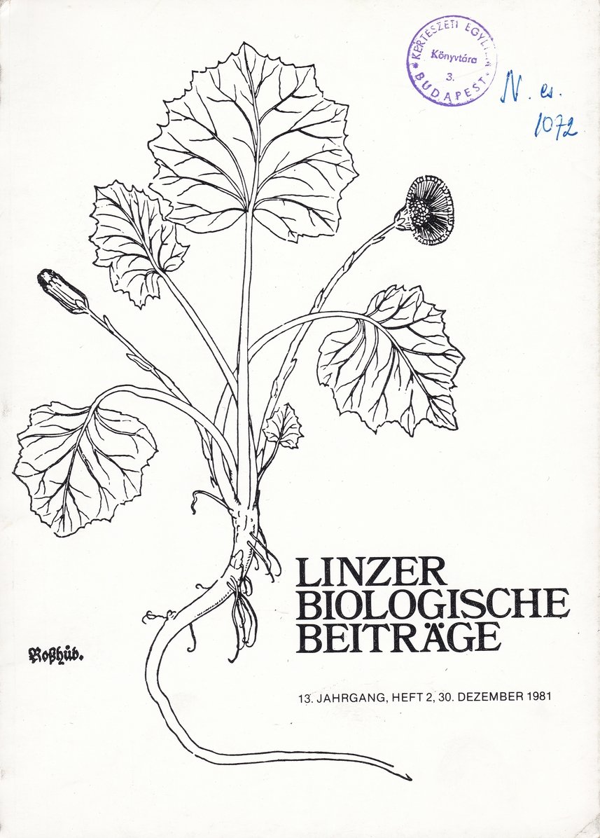 Linzer Biologische Beiträge 1981/13. évf. 2. füzet (Rippl-Rónai Múzeum CC BY-NC-ND)