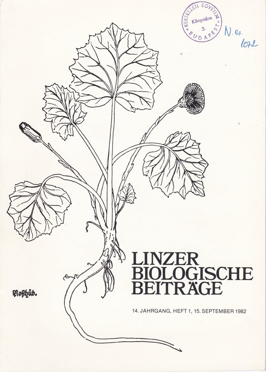 Linzer Biologische Beiträge 1982/14. évf. 1. füzet (Rippl-Rónai Múzeum CC BY-NC-ND)