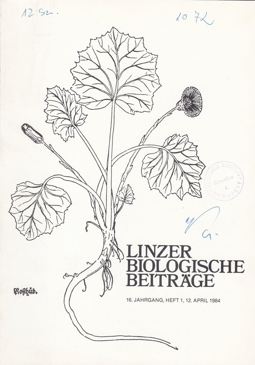 Linzer Biologische Beiträge 1984/16. évf. 1. füzet (Rippl-Rónai Múzeum CC BY-NC-ND)